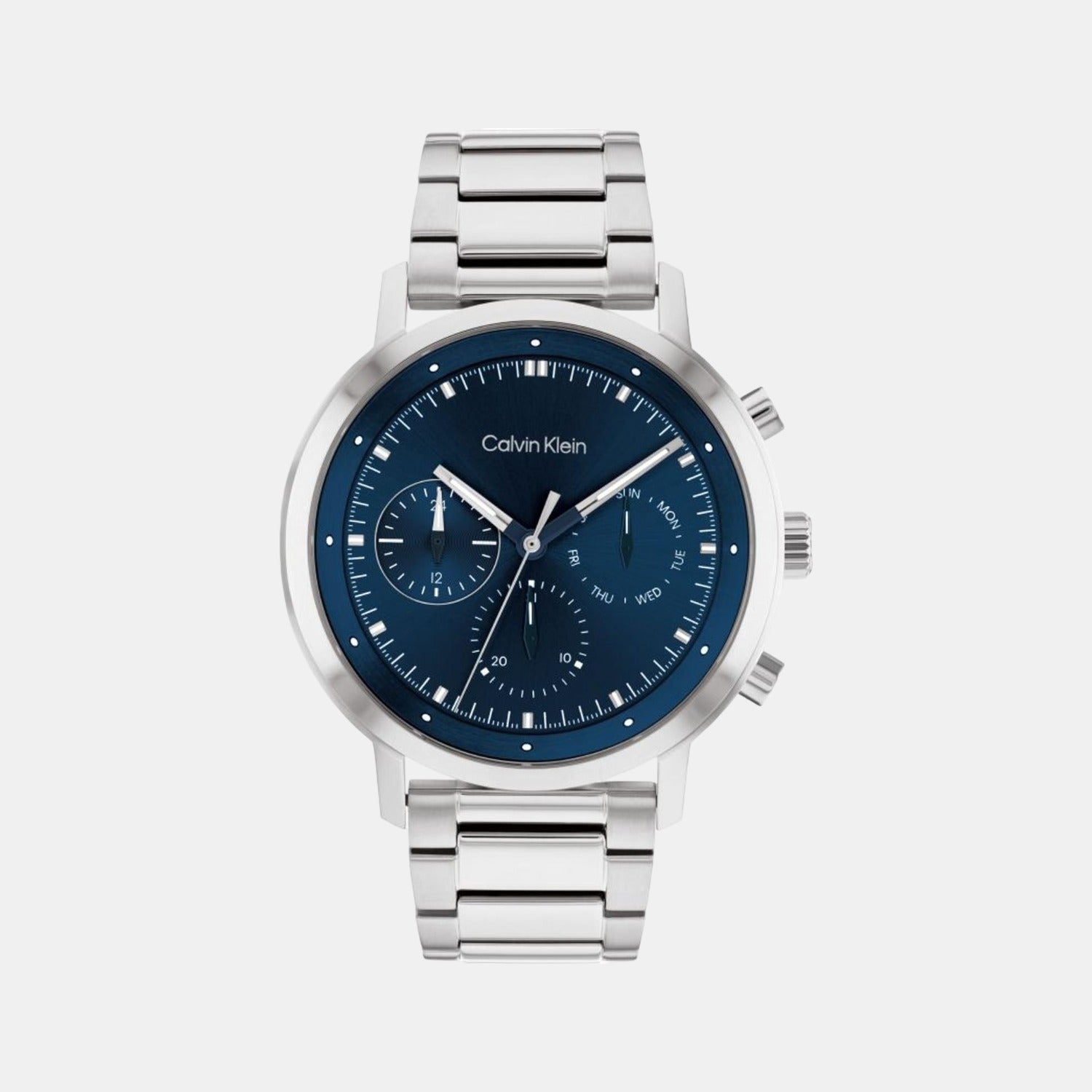 Calvin Klein Gauge Men Quartz Blue Dial Chronograph Stainless Steel Watch 25200063