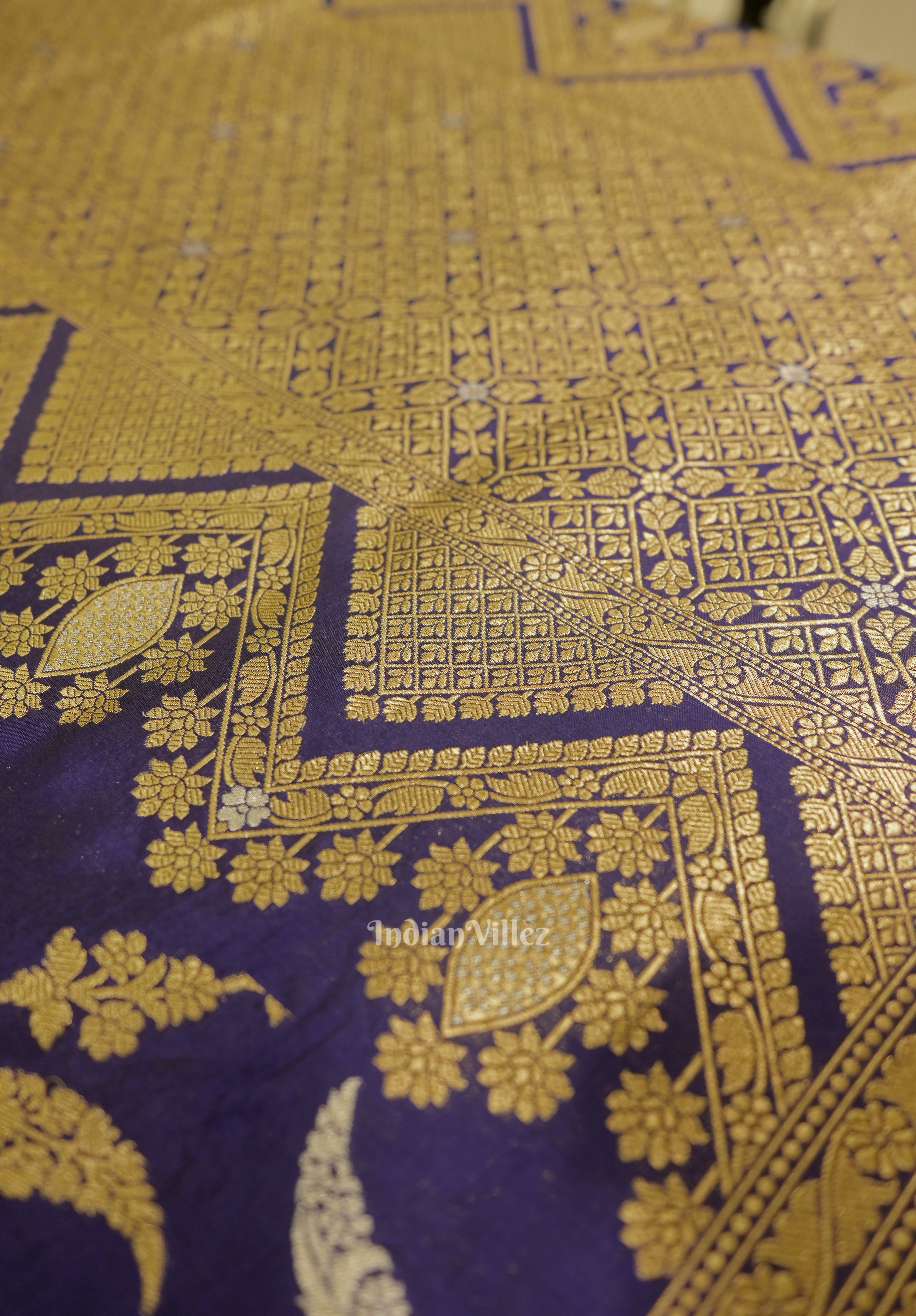 IndianVillèz Blue Meenakari Banarasi Katan Silk Saree - view 4