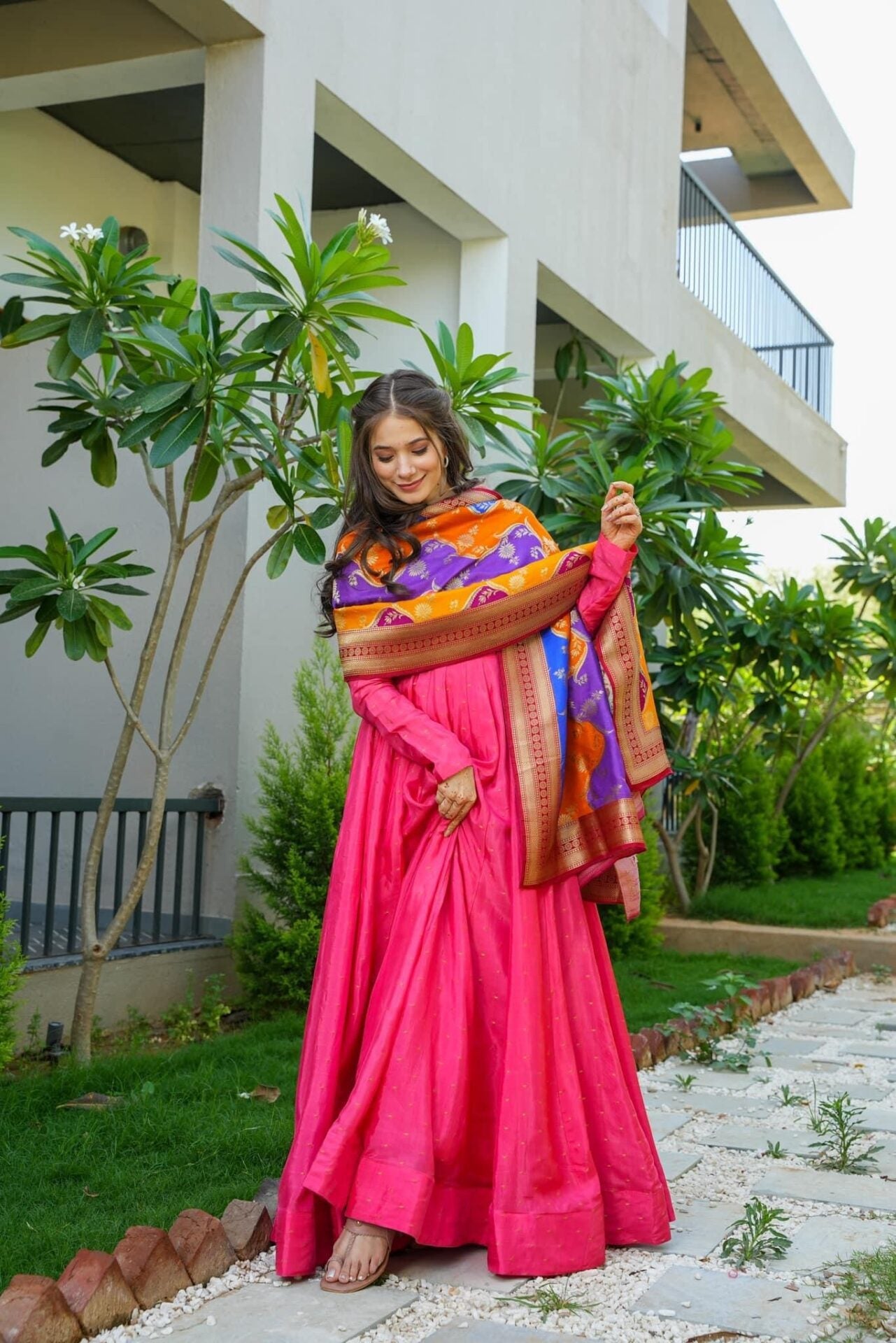 Idaho-o ravishing pink maxi set
