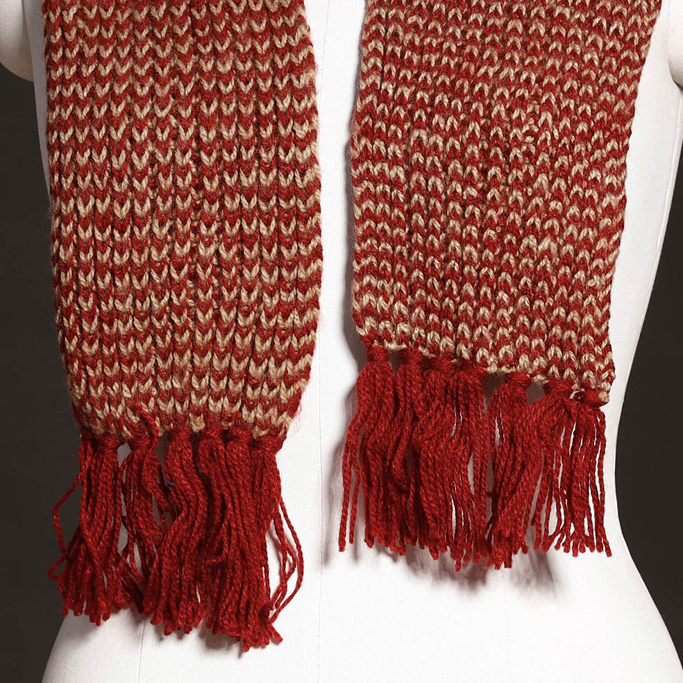 KILMORA Brown - Kumaun Hand Knitted Woolen Muffler (66 in) - view 2