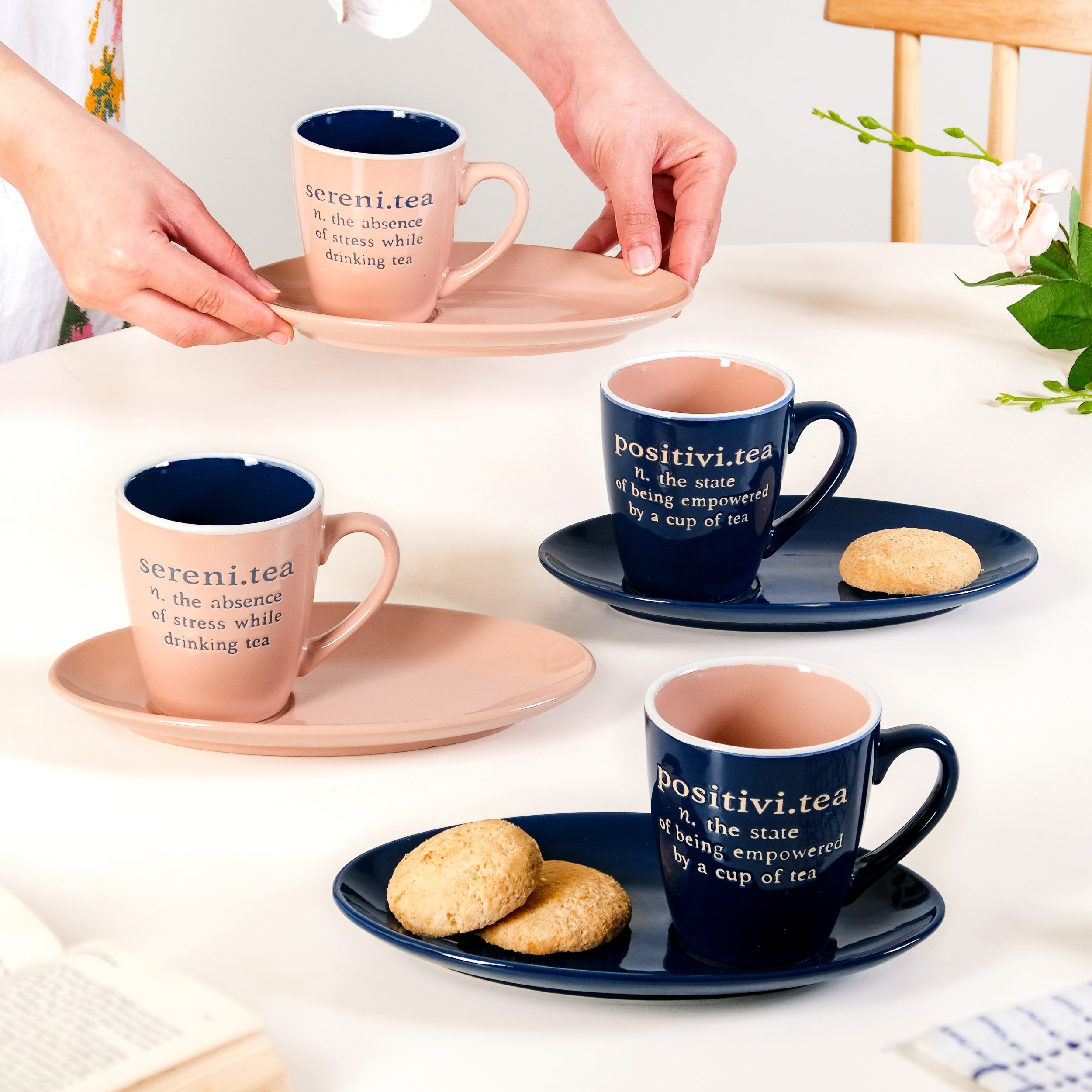 Nestasia Quote Mugs Gift Set With 4 Cups 4 Saucers 250ml - view 3