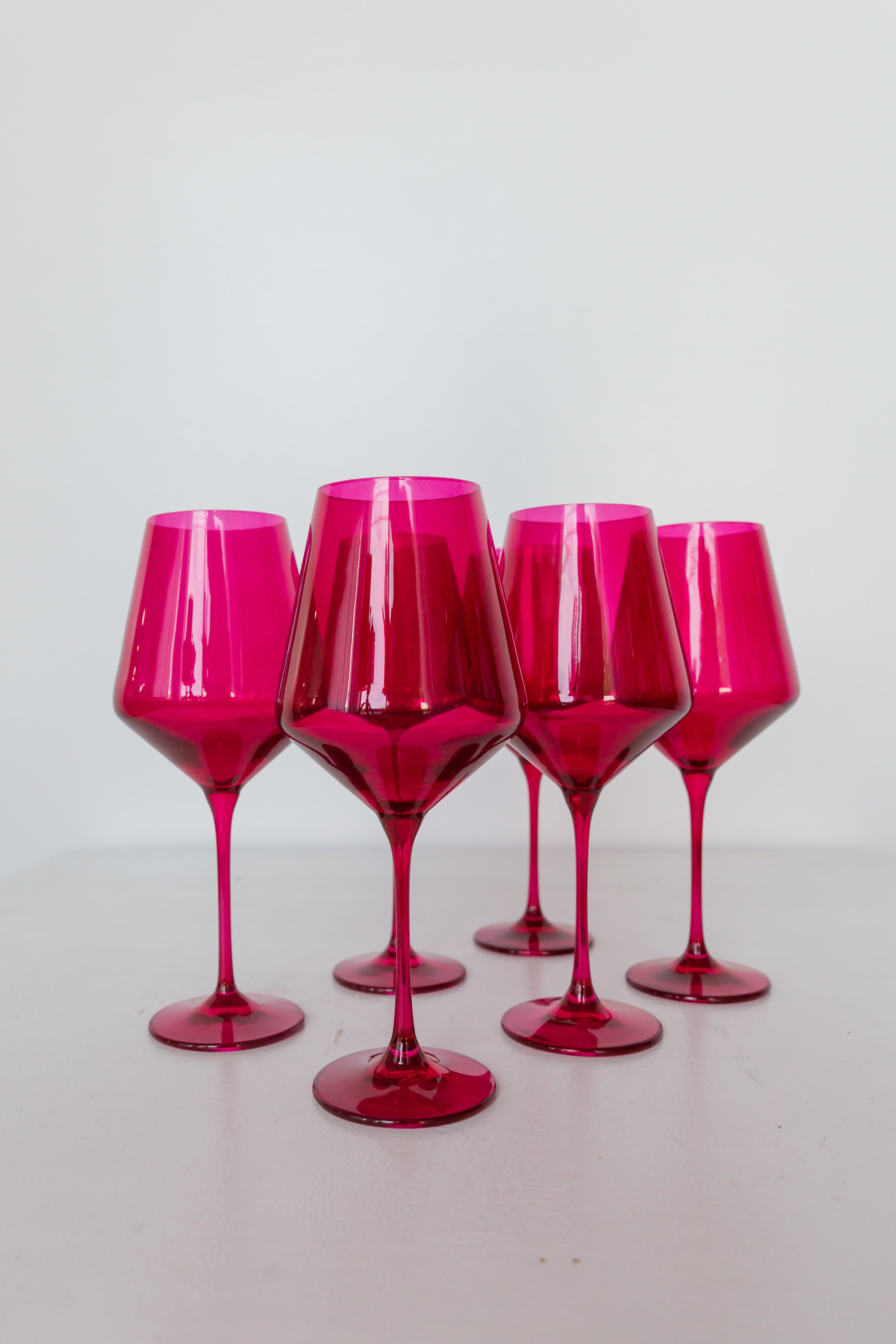 Estelle Colored Glass Estelle Colored Wine Stemware - Set of 6 {Viva Magenta (Our Fuchsia)}