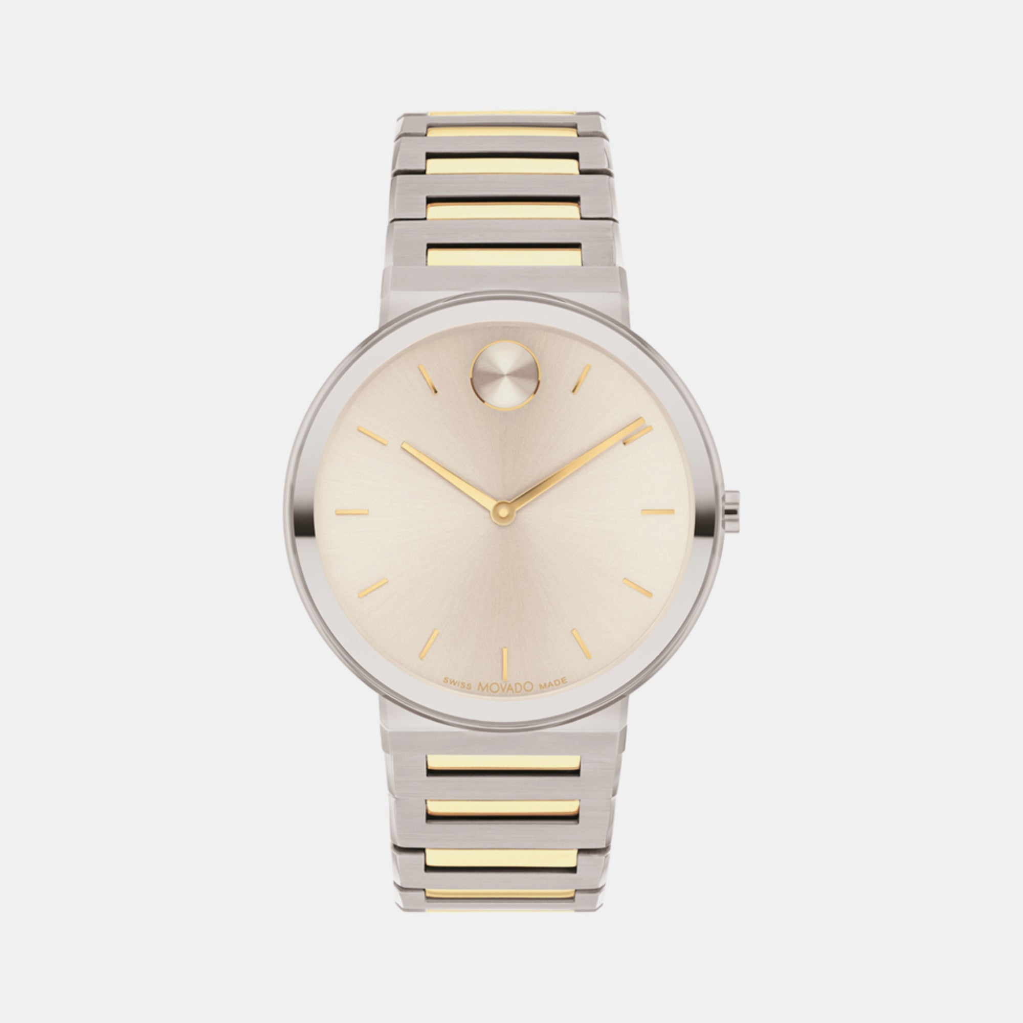Movado Bold Men Quartz Beige Dial Analog Stainless Steel Watch 3601075