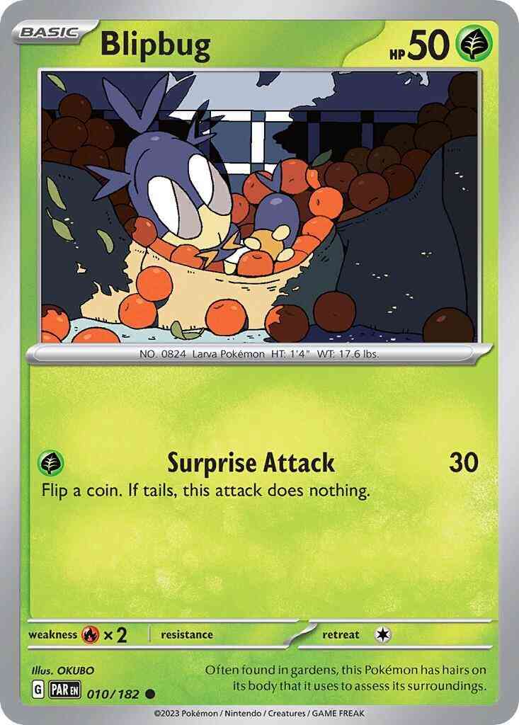 Common sv04-010 non-holo – Pokémon Blipbug - 010/182 - Common [sv04-010] [Non-Holo]