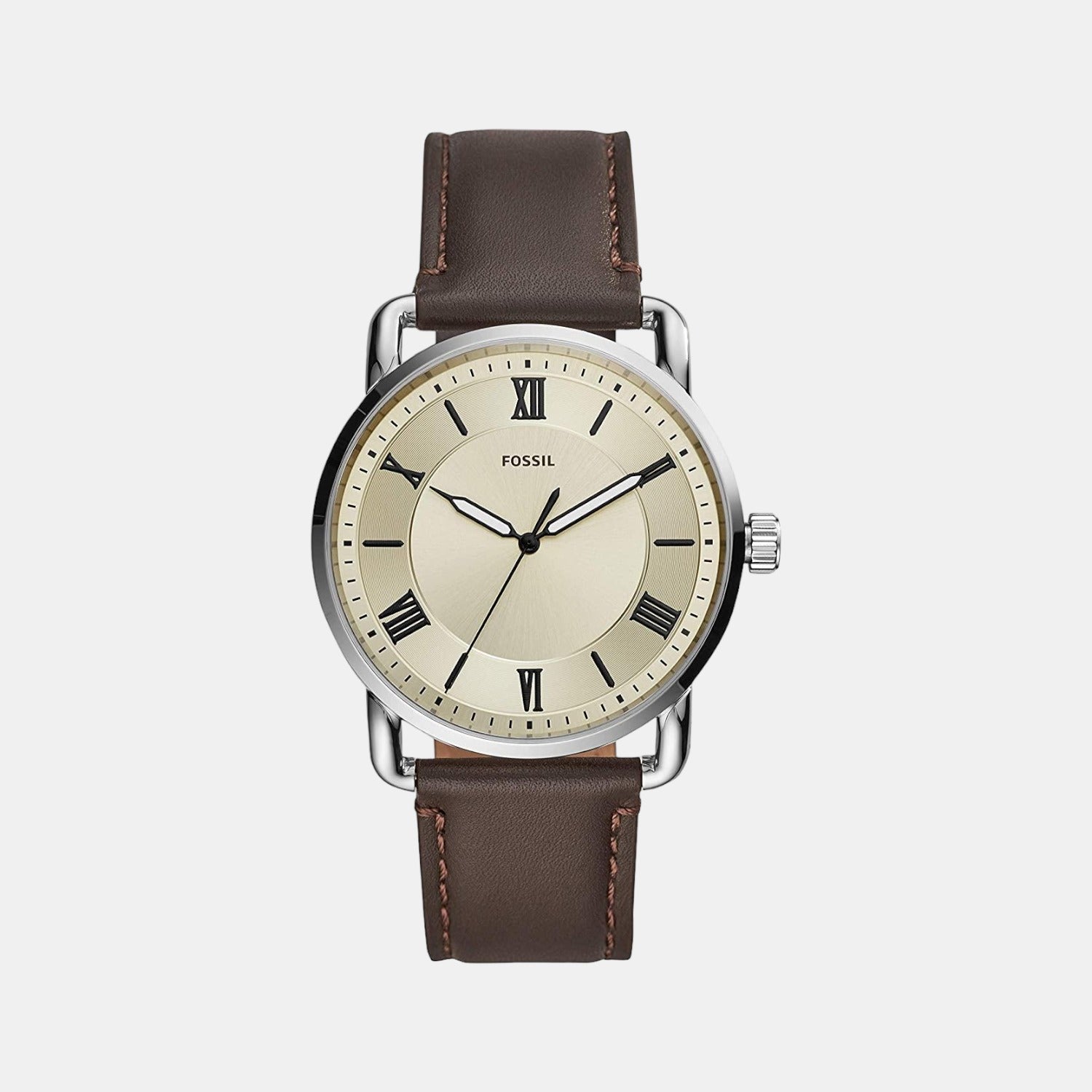 Fossil Copeland Men Quartz Cream Dial Analog Leather Watch FS5663