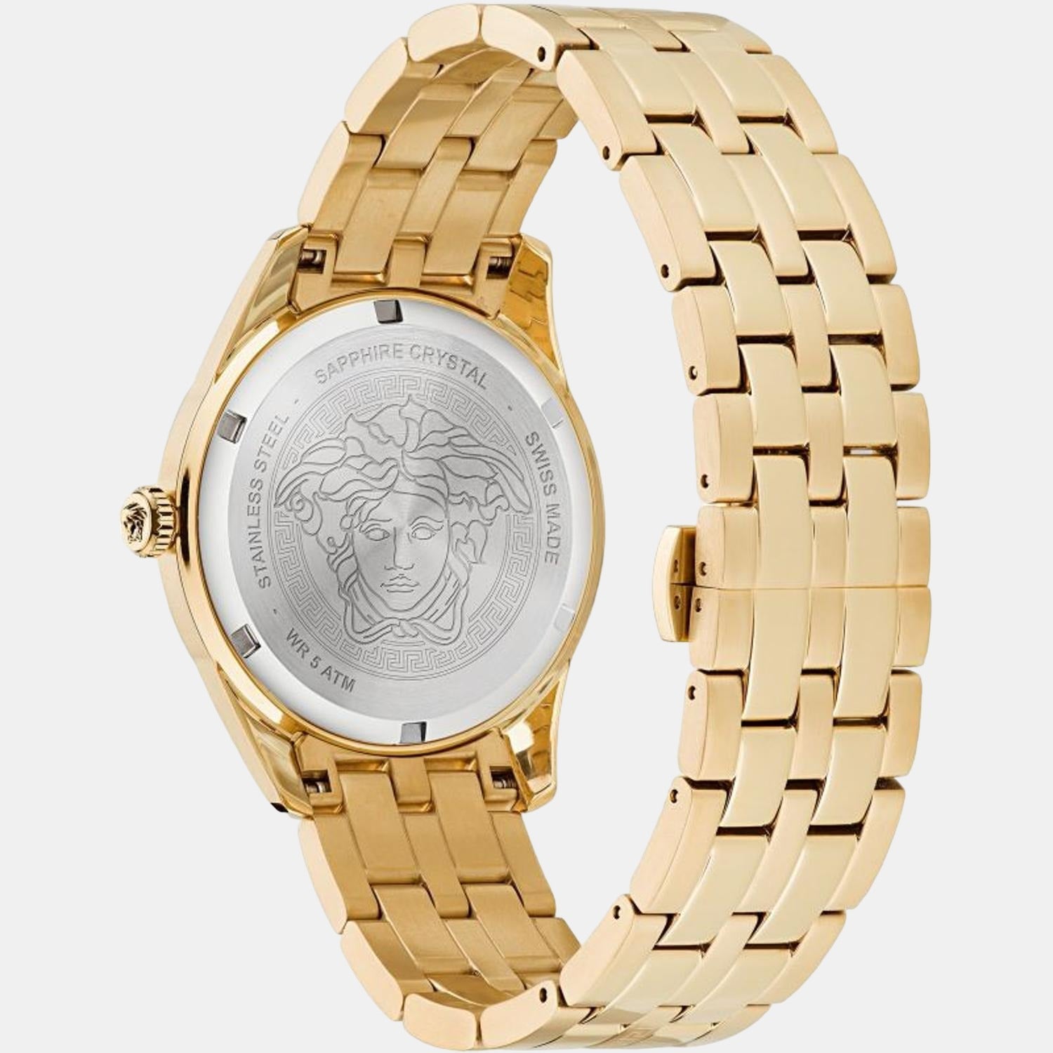 Versace Greca Men Quartz Gold Dial Analog Stainless Steel Watch VE3K00522 - view 3