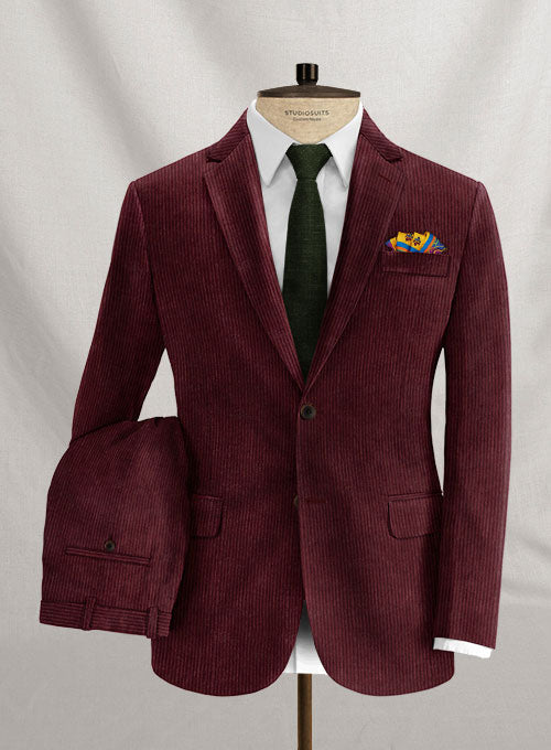 StudioSuits Berry Wine Corduroy Suit
