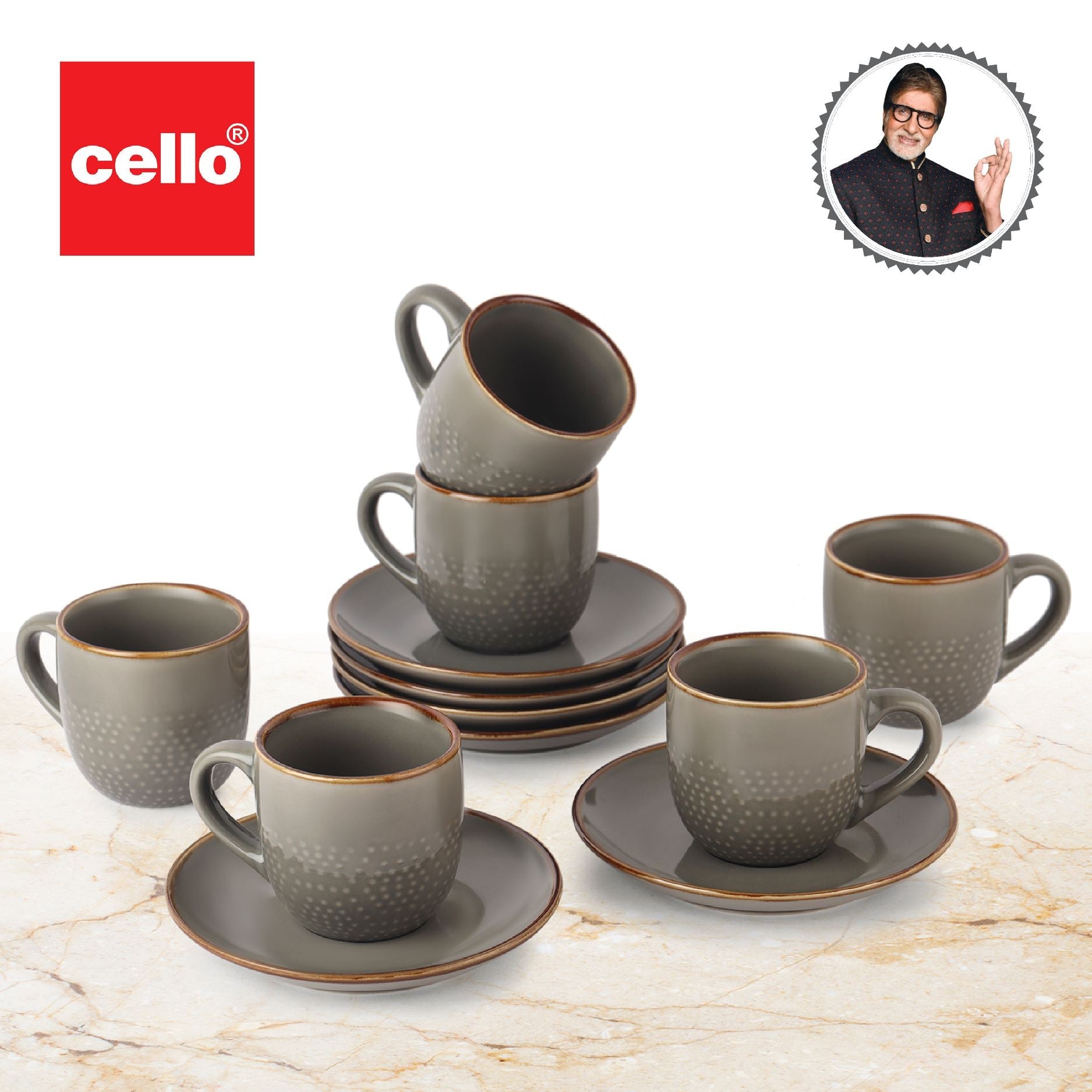 Cello Hampshire 6 Pieces Ceramic Cup & Saucer - view 31