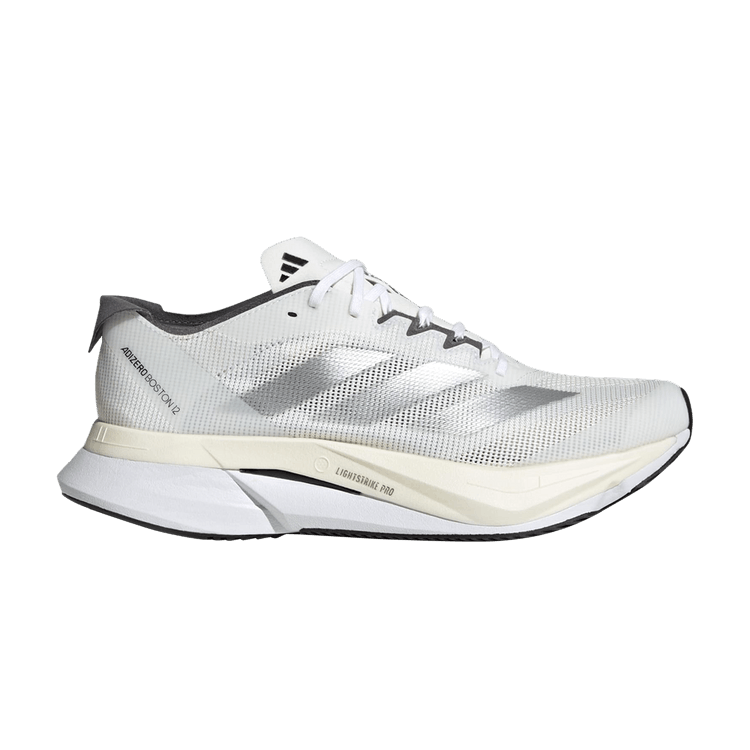 adidas Adizero Boston 12 Cloud White Silver Metallic Grey (Women's)