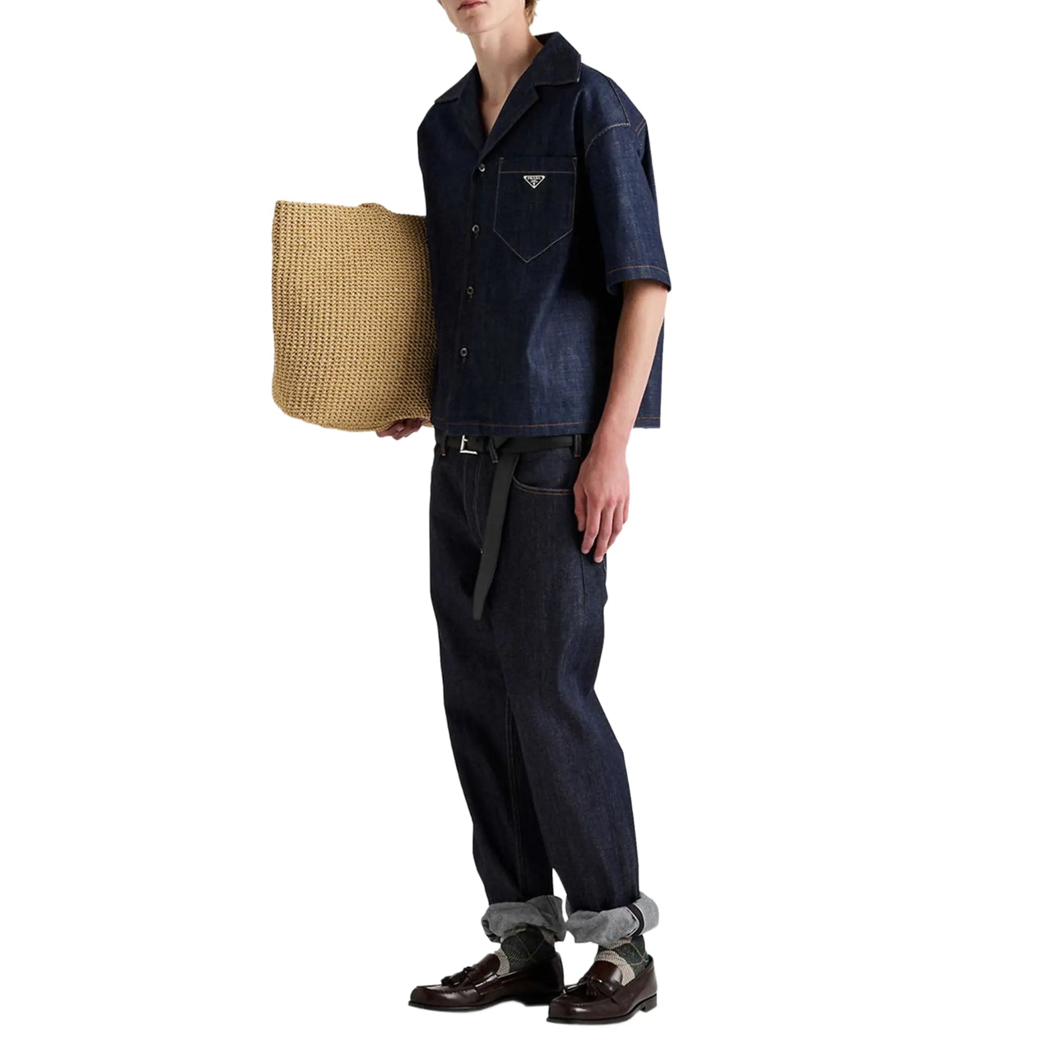 Prada Bowling Denim S/S Navy Shirt - view 3