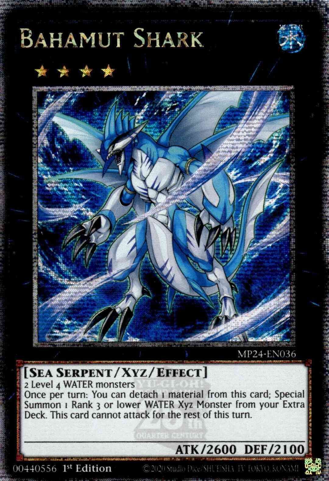 Yu-Gi-Oh! Bahamut Shark - MP24-EN036 - Quarter Century Secret Rare - 1st Edition
