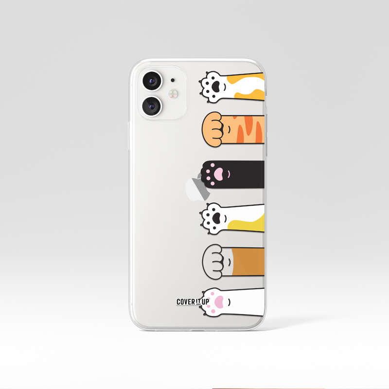 Design Phone Cases Cat Paw Prints Clear Silicone Case