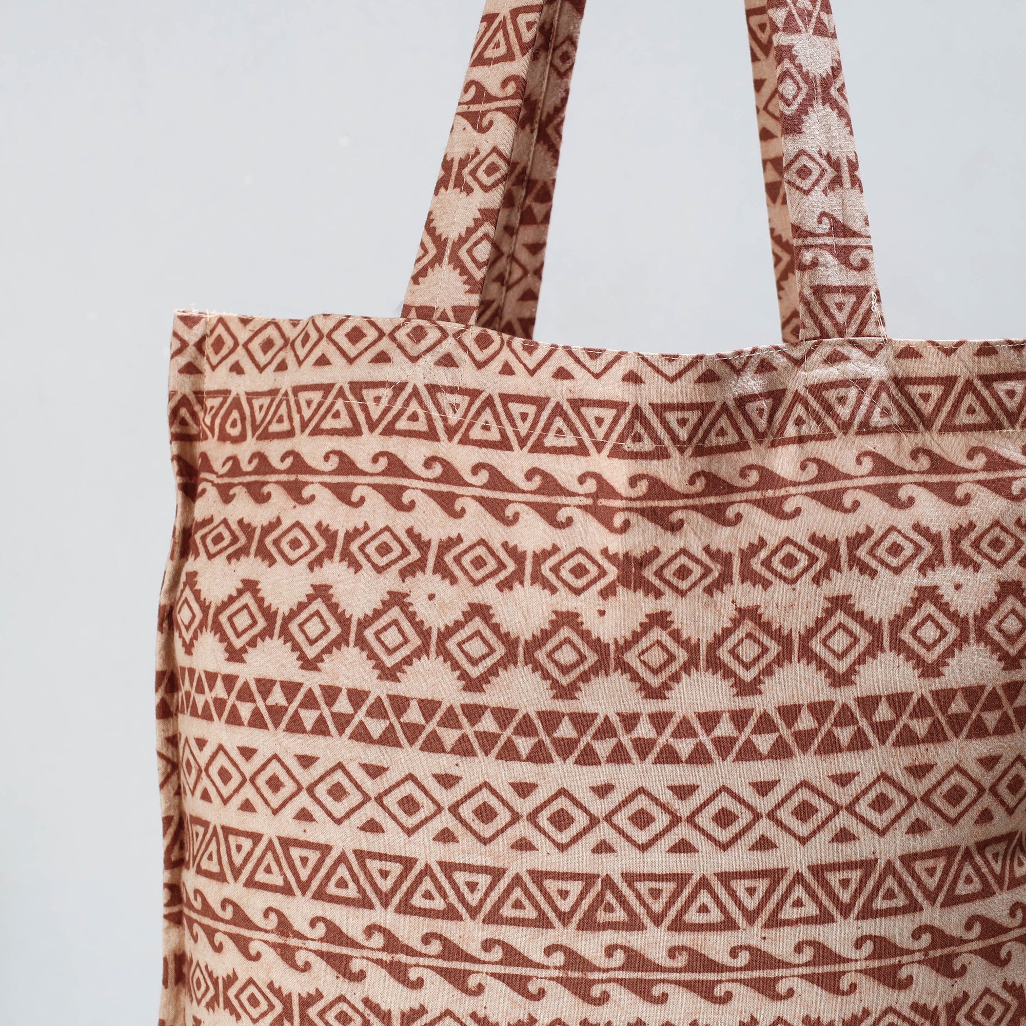 PITCHUKA SRINIVAS KALAMKARI PEDANA Brown - Pedana Kalamkari Block Printed Cotton Shopping Bag - view 2
