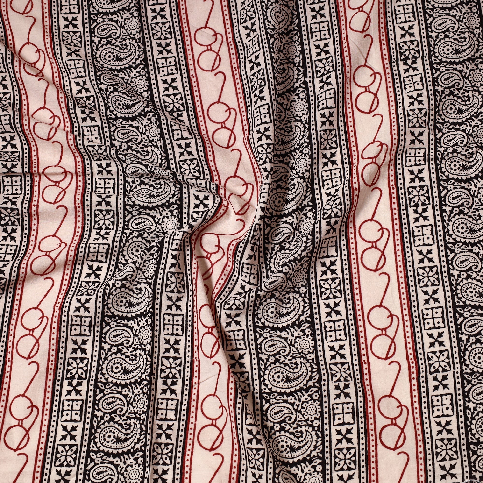 BAGH PRINTS BY UMAR FARUK KHATRI Black - Bagh Block Printed Cotton Precut Fabric (1.2 Meter) 18 - view 2