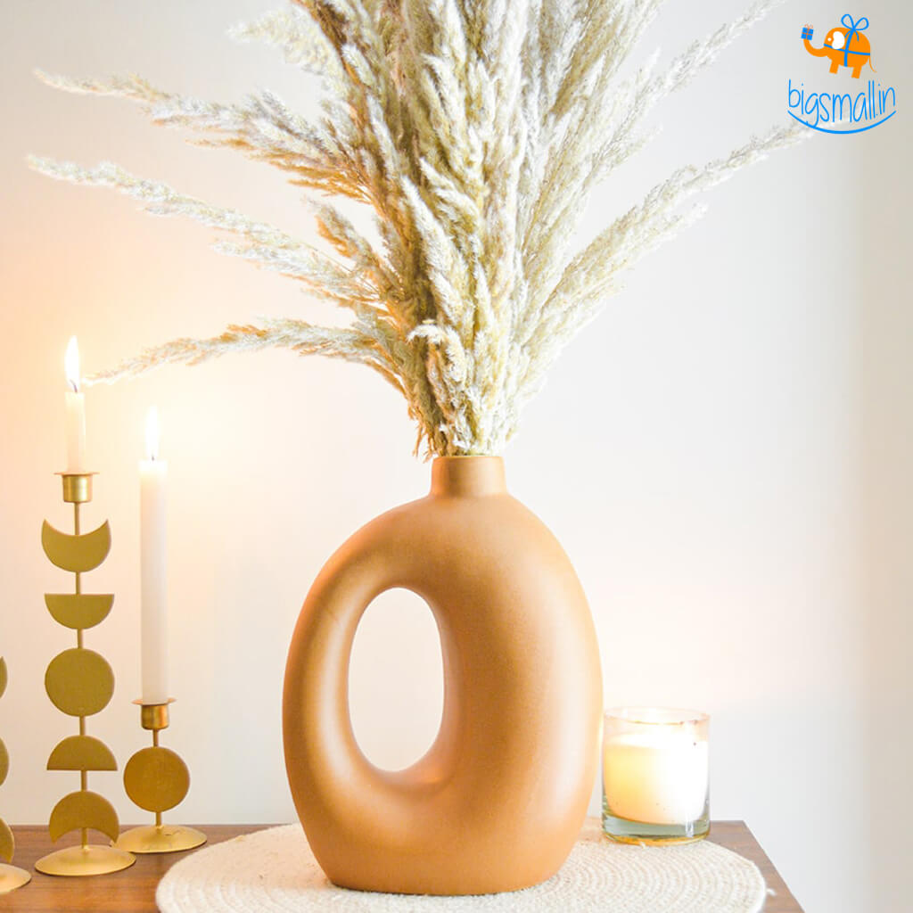 Hollyhock Tan Minimalist Vase - view 2