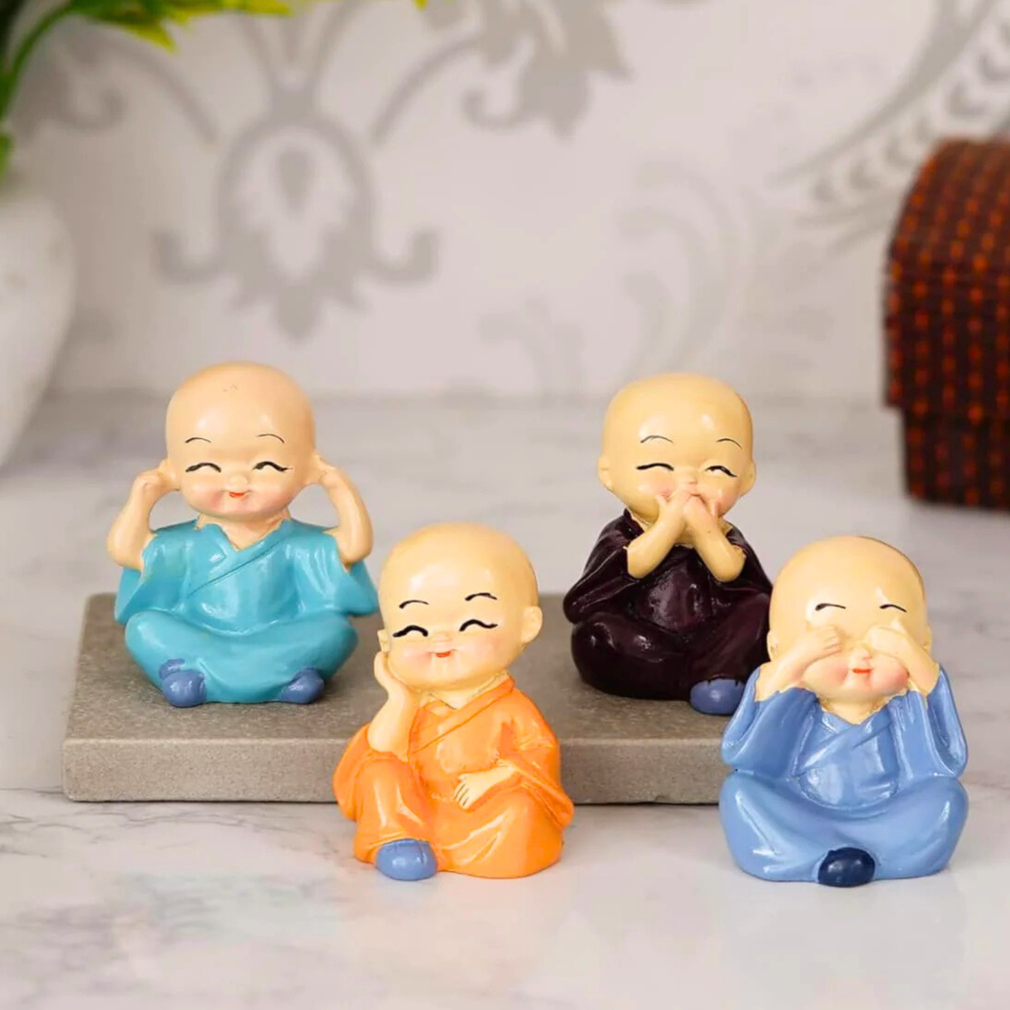 Seed2Plant Baby Mini Monk Set of 4 Decorative Miniatures - view 4