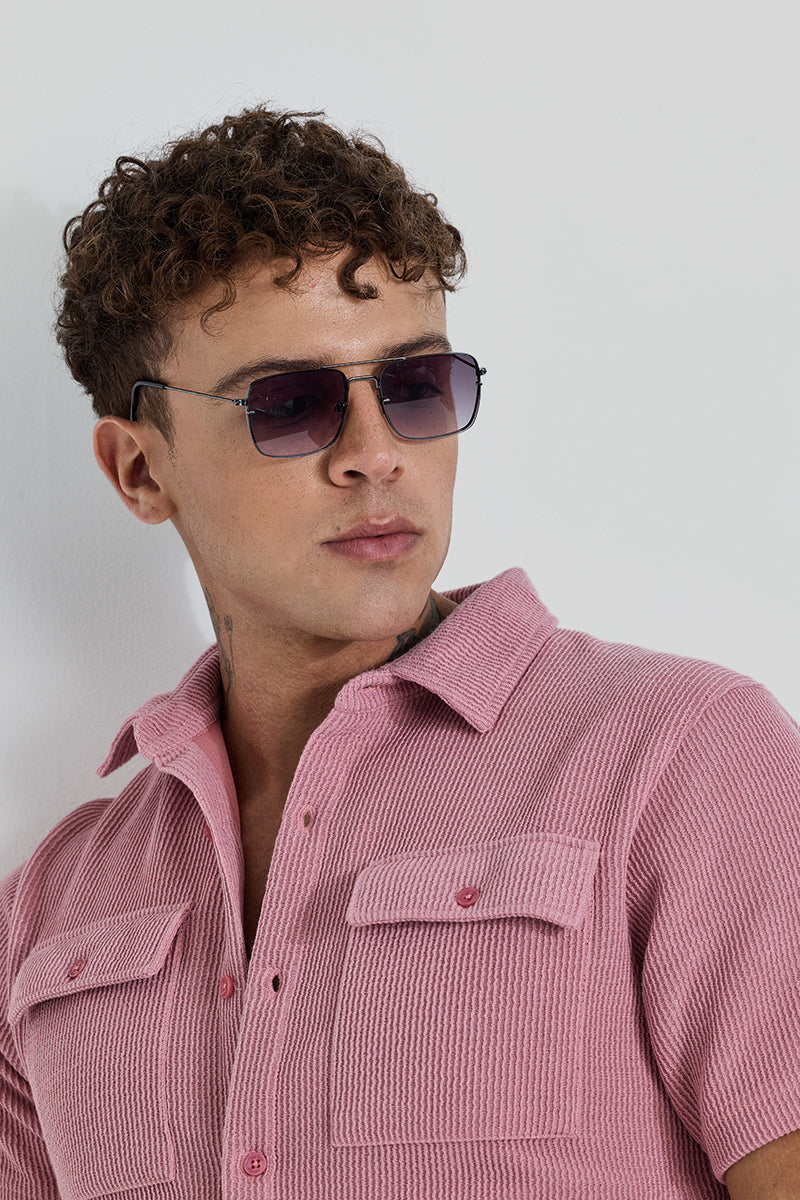 SNITCH Pink Textured Double Pocket Shirt - view 5