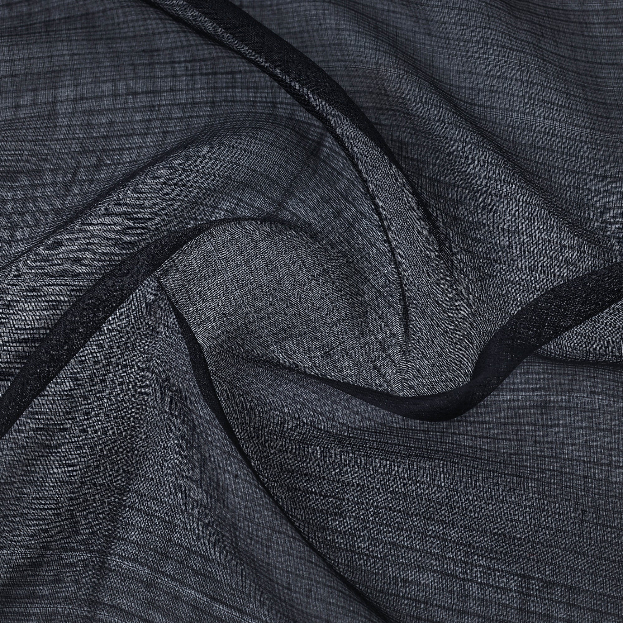 ITOKRI CRAFTS INITIATIVE Black - Plain Weaving Cotton Kota Doria Fabric 13 - view 2