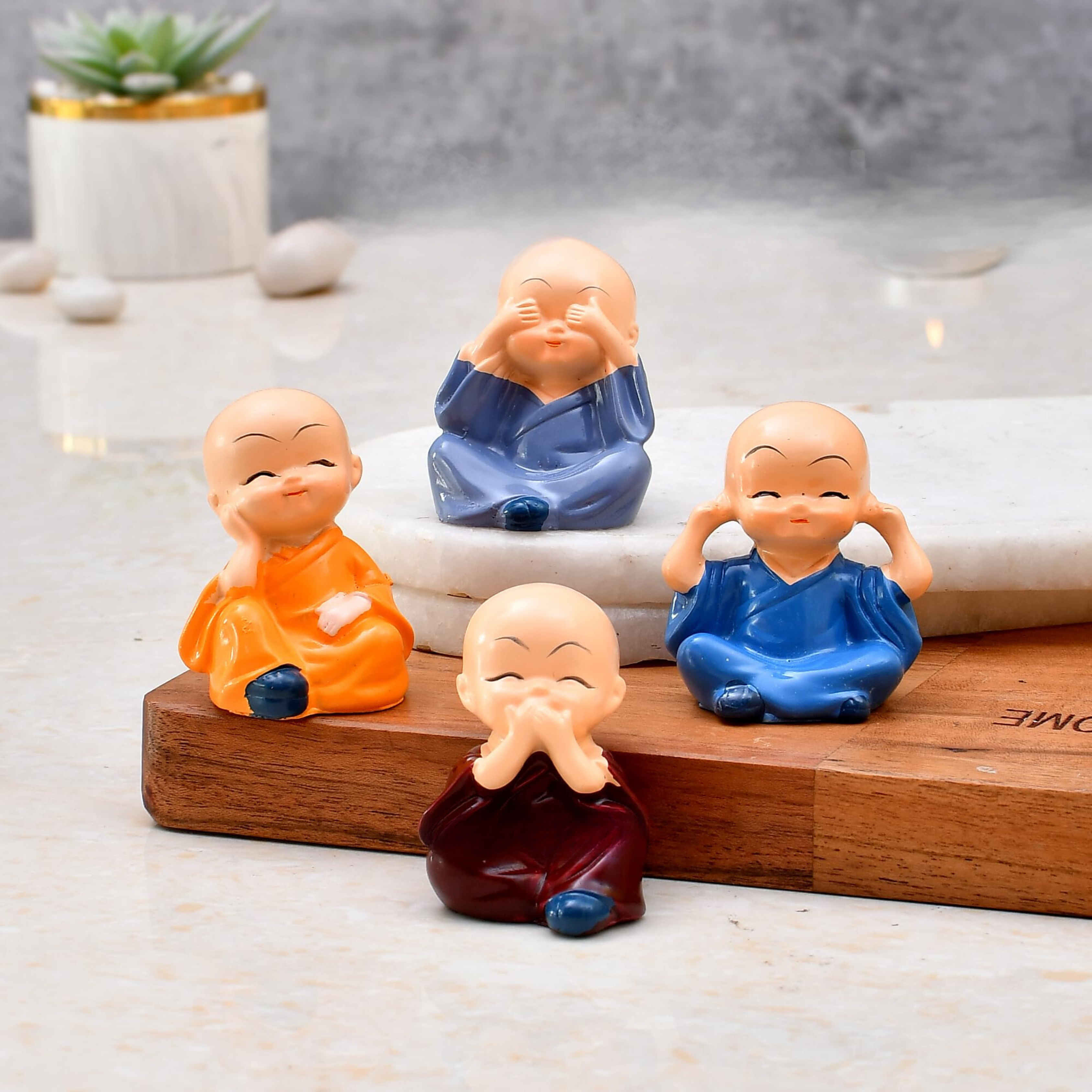 Seed2Plant Baby Mini Monk Set of 4 Decorative Miniatures - view 3