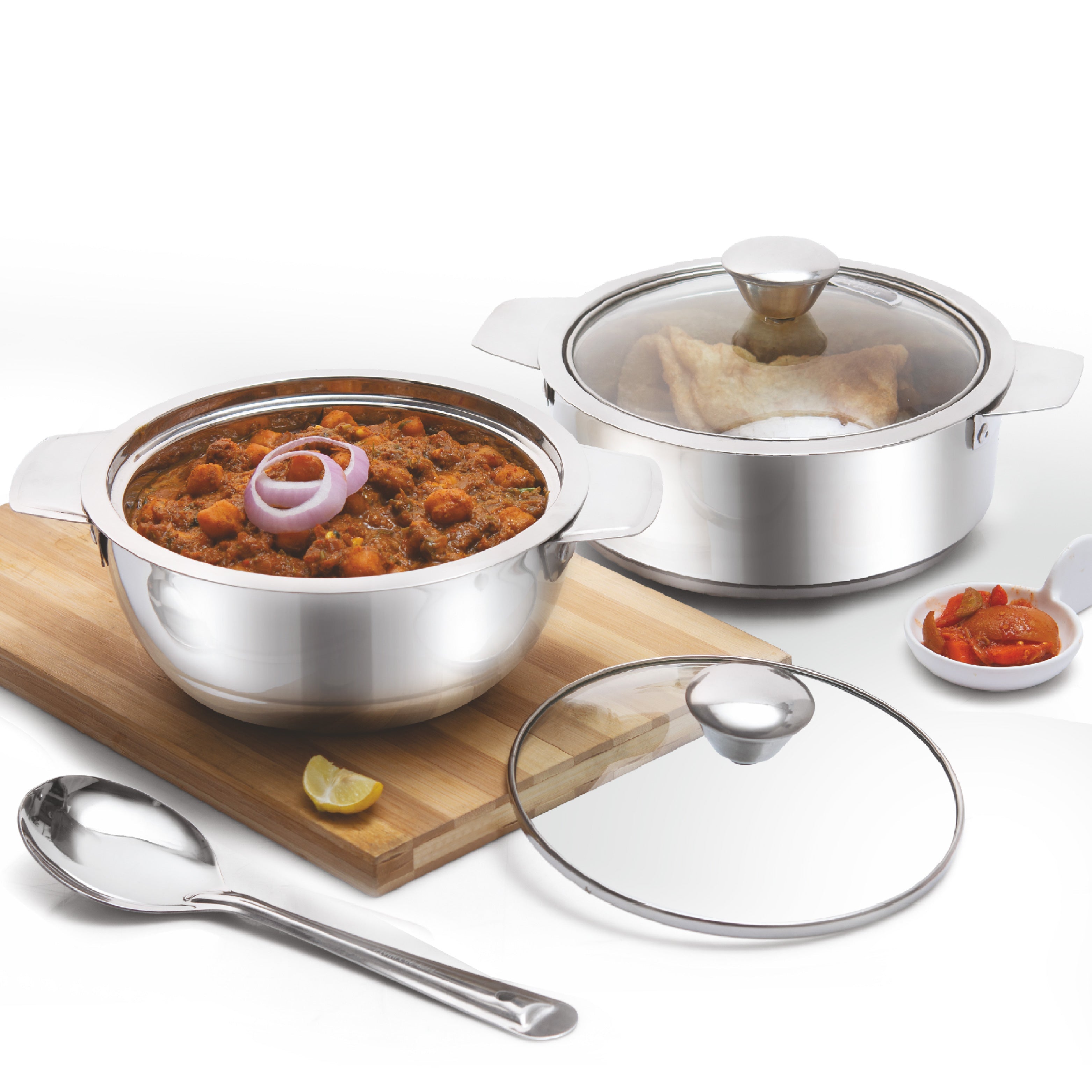 Cello Daawat Casserole Gift Set, Set of 3 – Silver - view 2