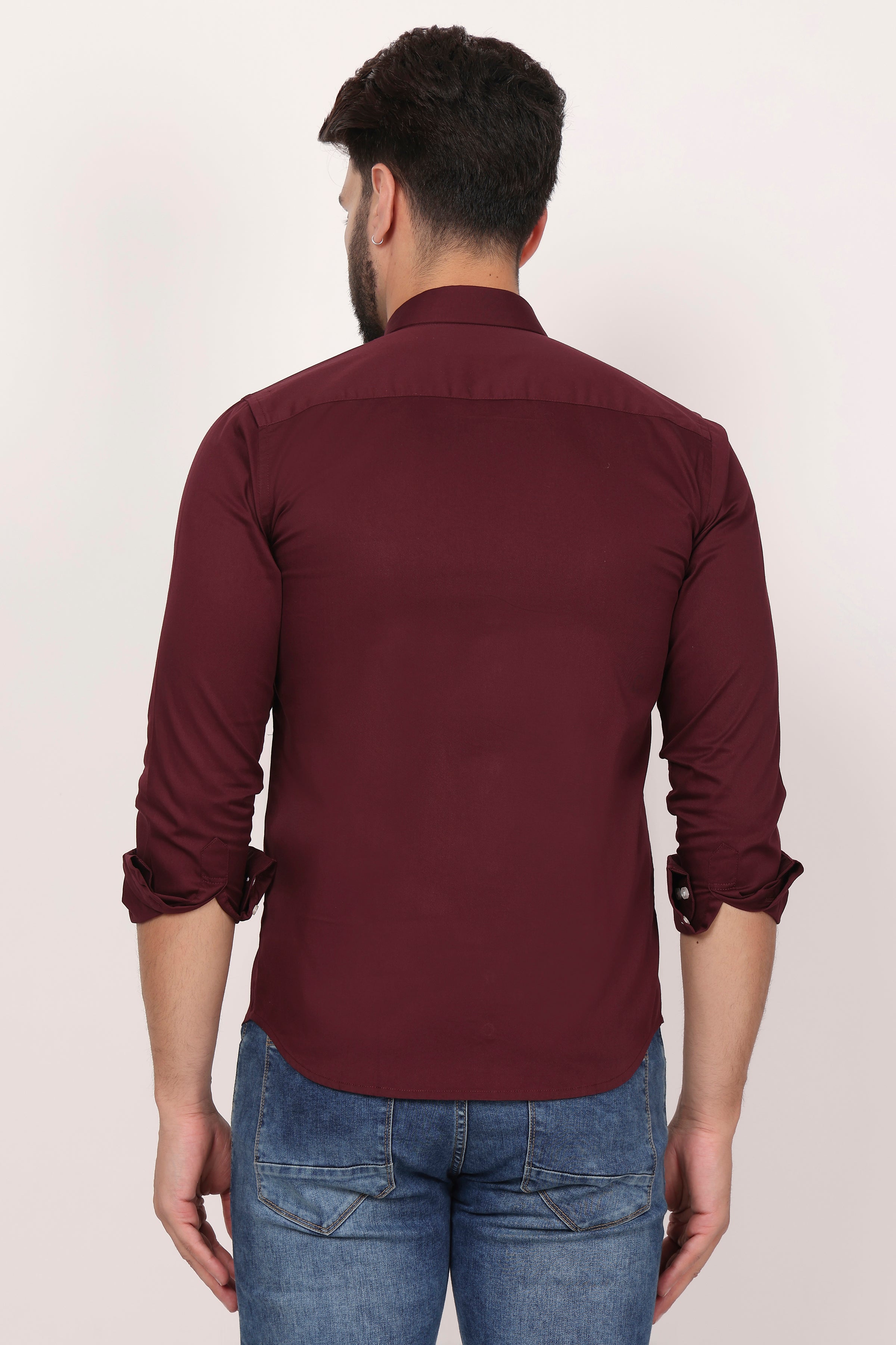 BlackTree New Mehroon Down Button Casual Shirt I 100% Cotton Twill - view 2