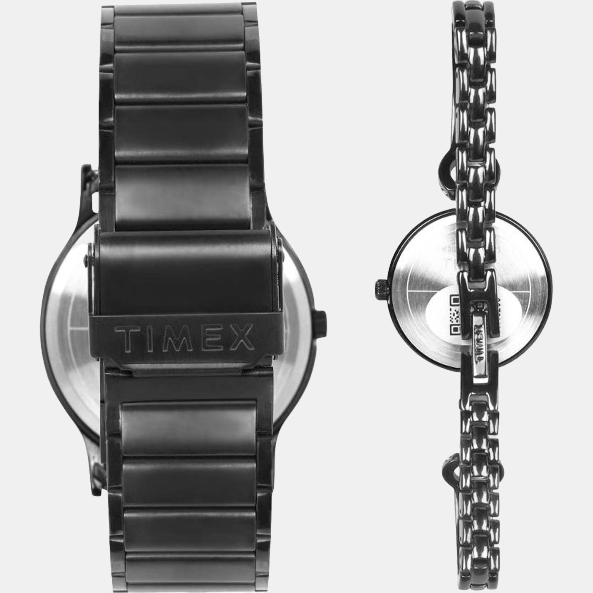 Timex Classics Couple Quartz Black Dial Analog Brass Watch TW00PR264 - view 3