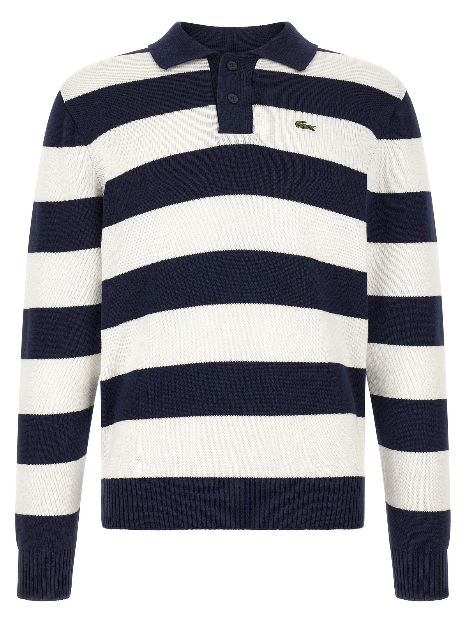 Lacoste Striped Pulover With Polo Collar – 100% cotton