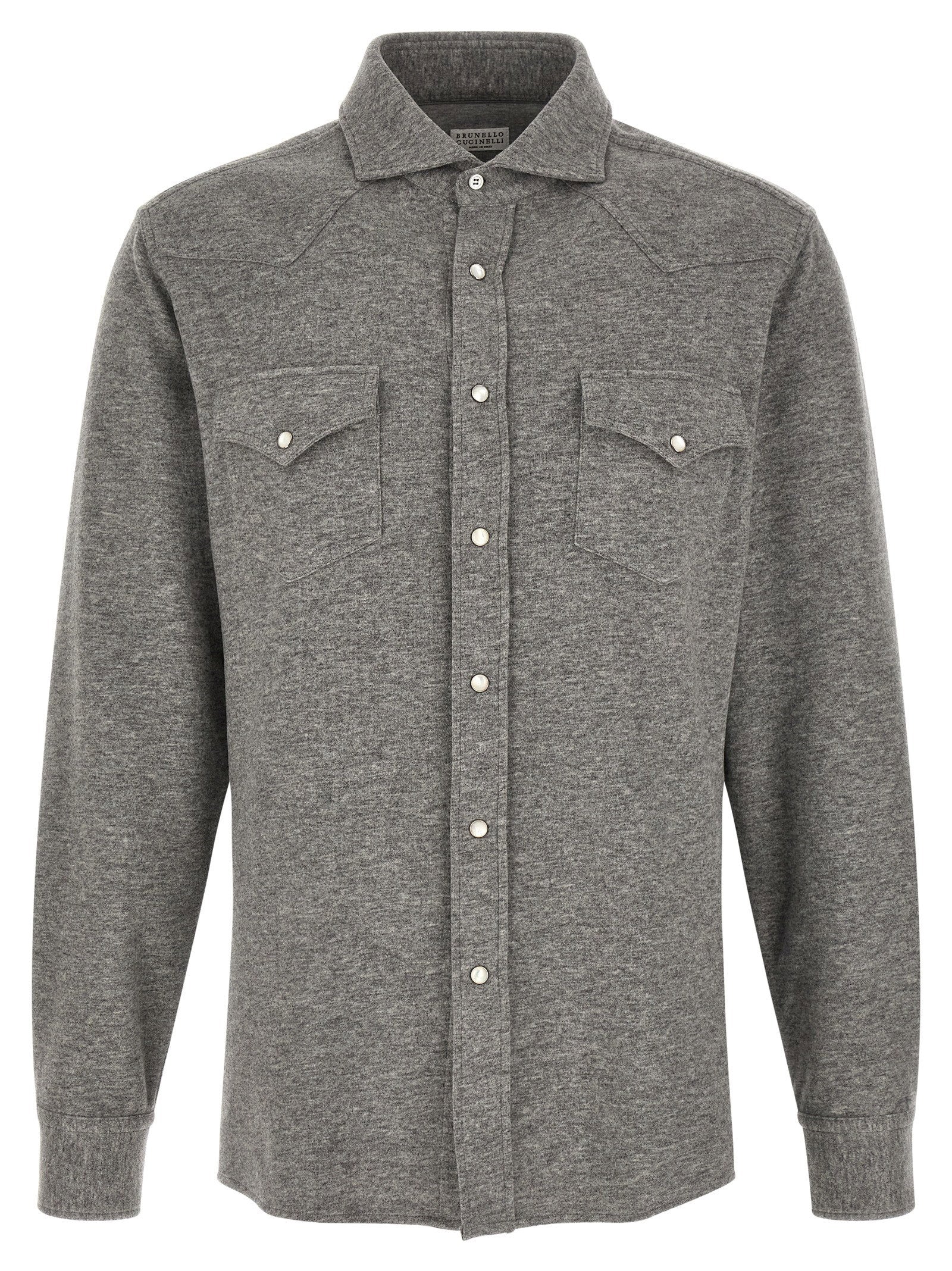 Brunello Cucinelli Western Shirt – 57% ws 37% co 6% pa