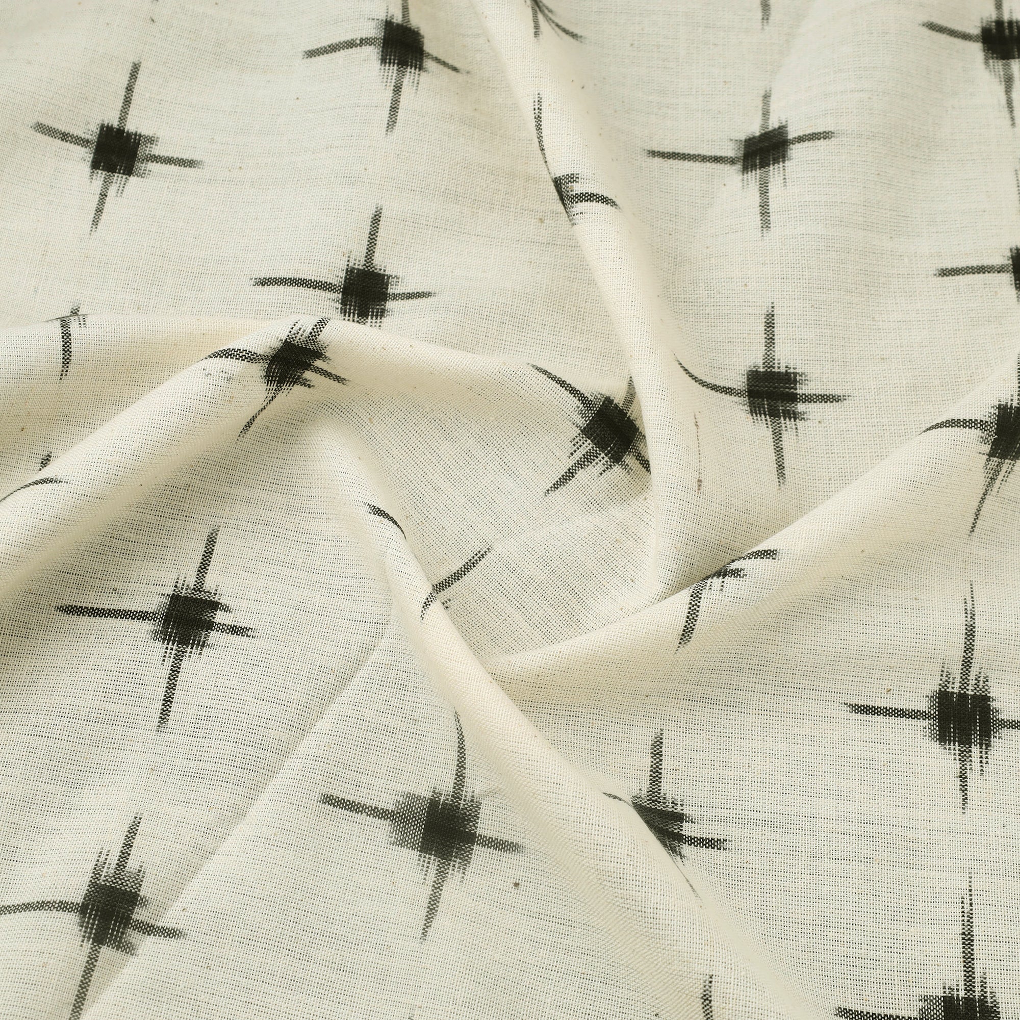 SOUTH KARGHA Beige - Handloom Cotton Pochampally Double Ikat Fabric 04 - view 3