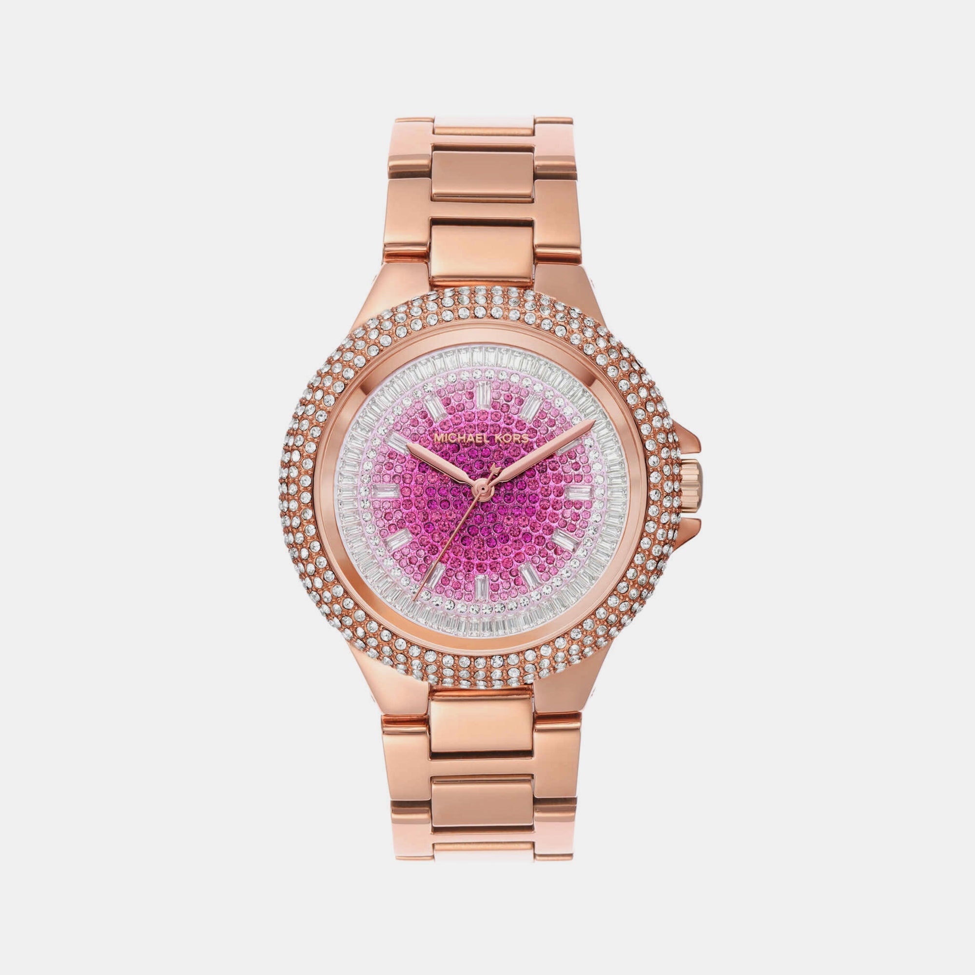 Michael Kors Camille Women Quartz Pink Dial Analog Stainless Steel Watch MK7340