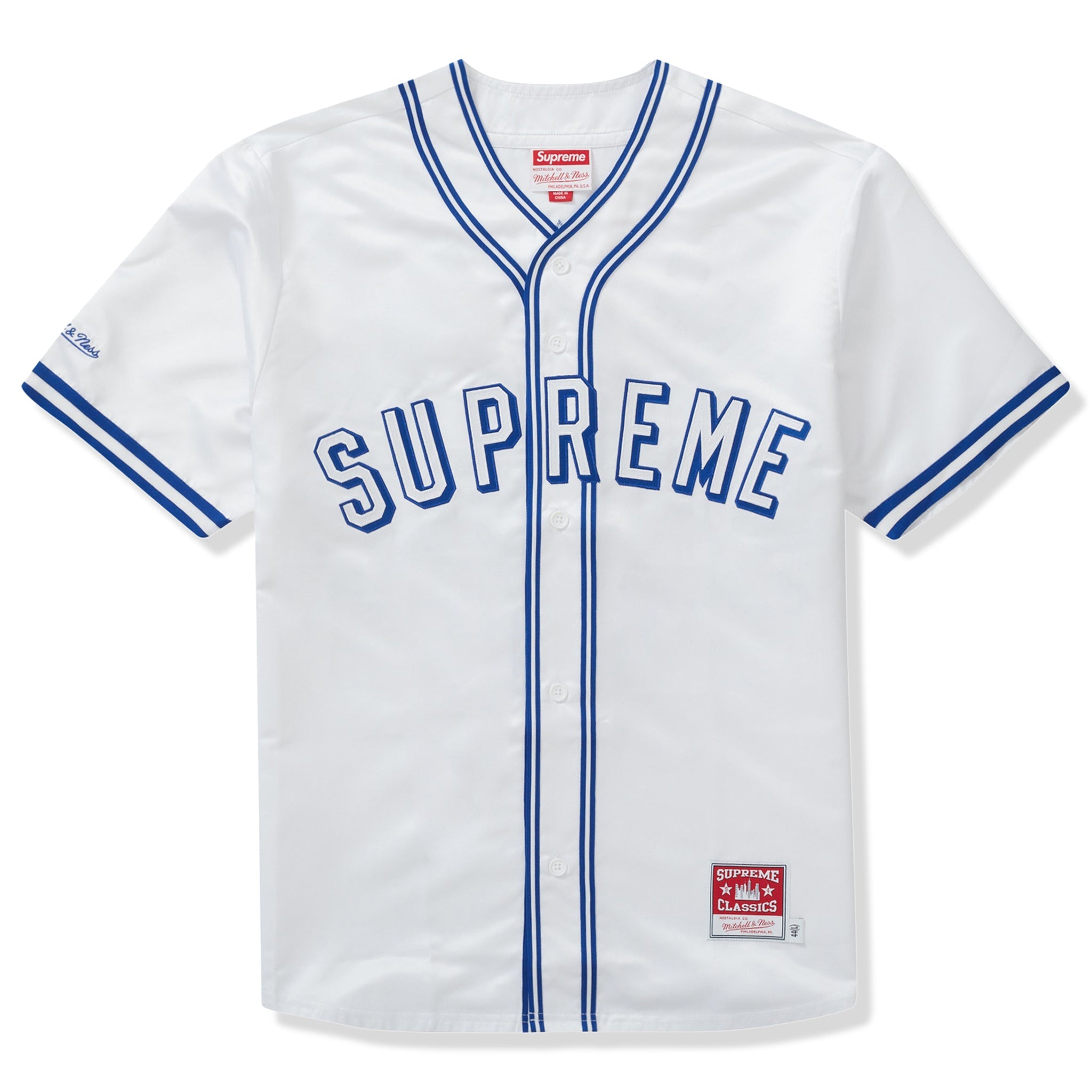 Mitchell ness satin – Supreme Mitchell & Ness Satin White Baseball Jersey