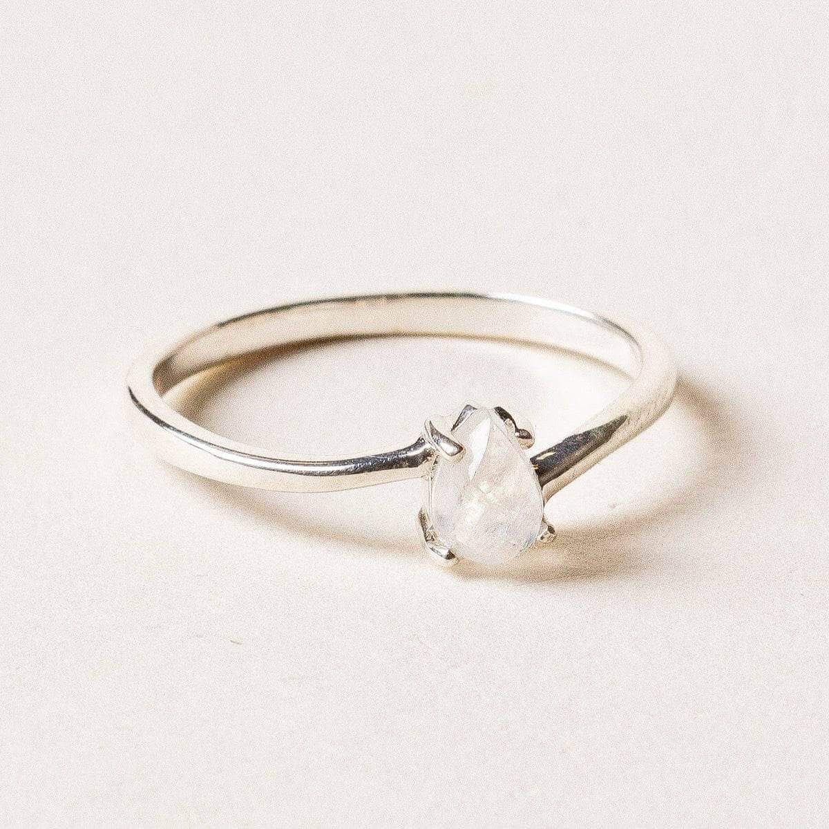Tiny Rituals Teardrop Rainbow Moonstone Ring