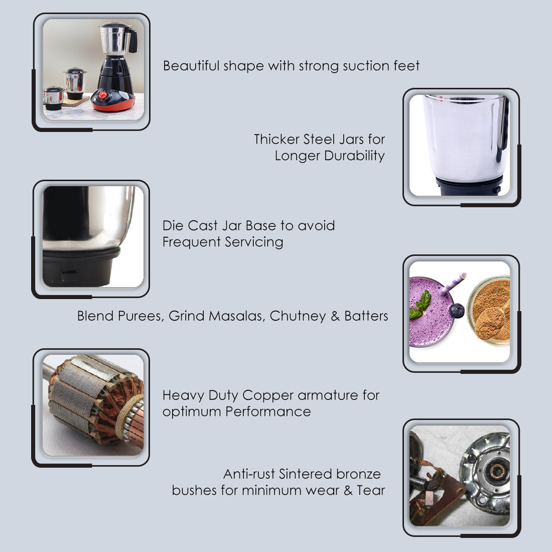 Wonderchef Renewed Capri Mixer Grinder 750W, - view 4