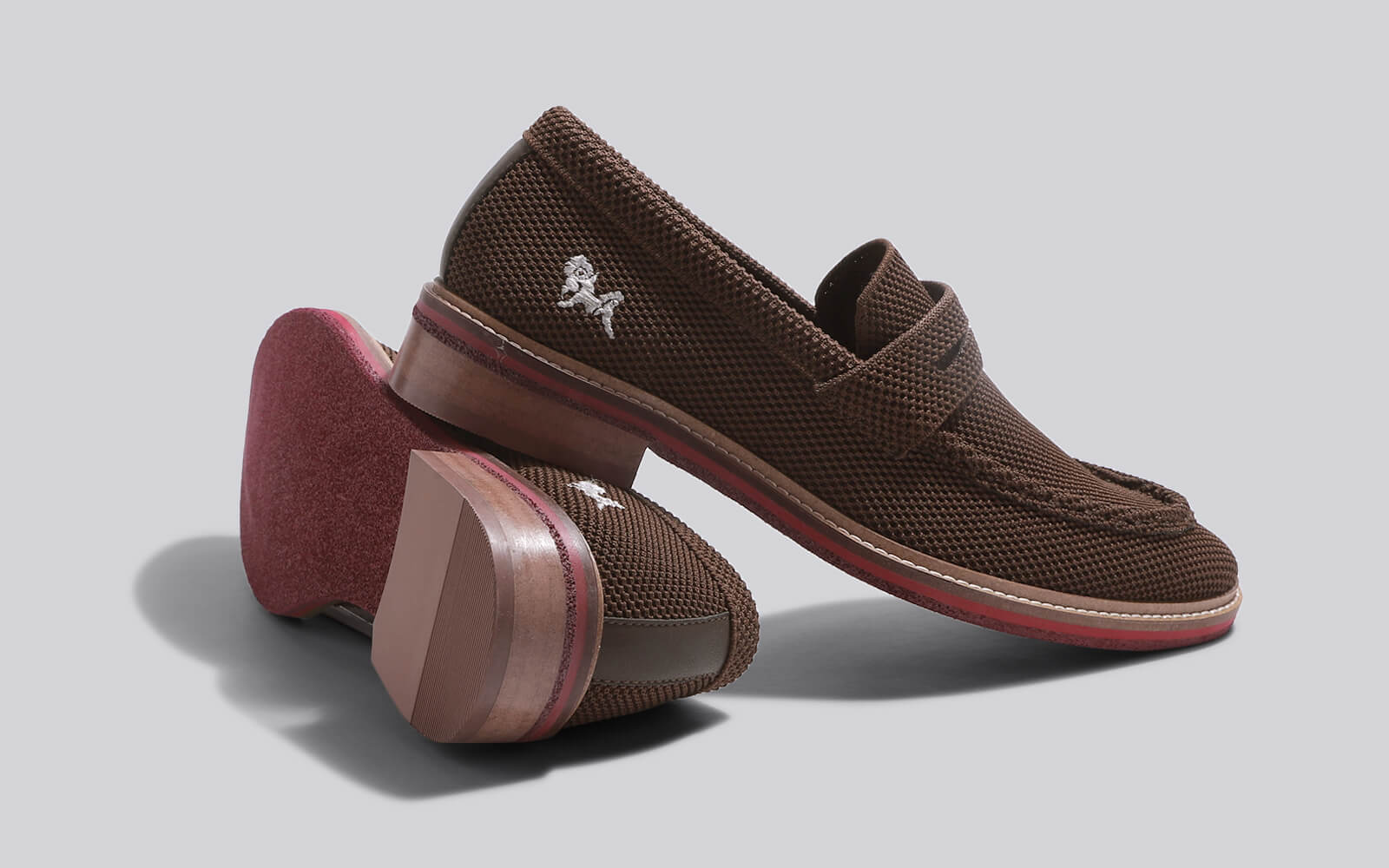 Neeman's Block Heel Loafers : Brown - view 7