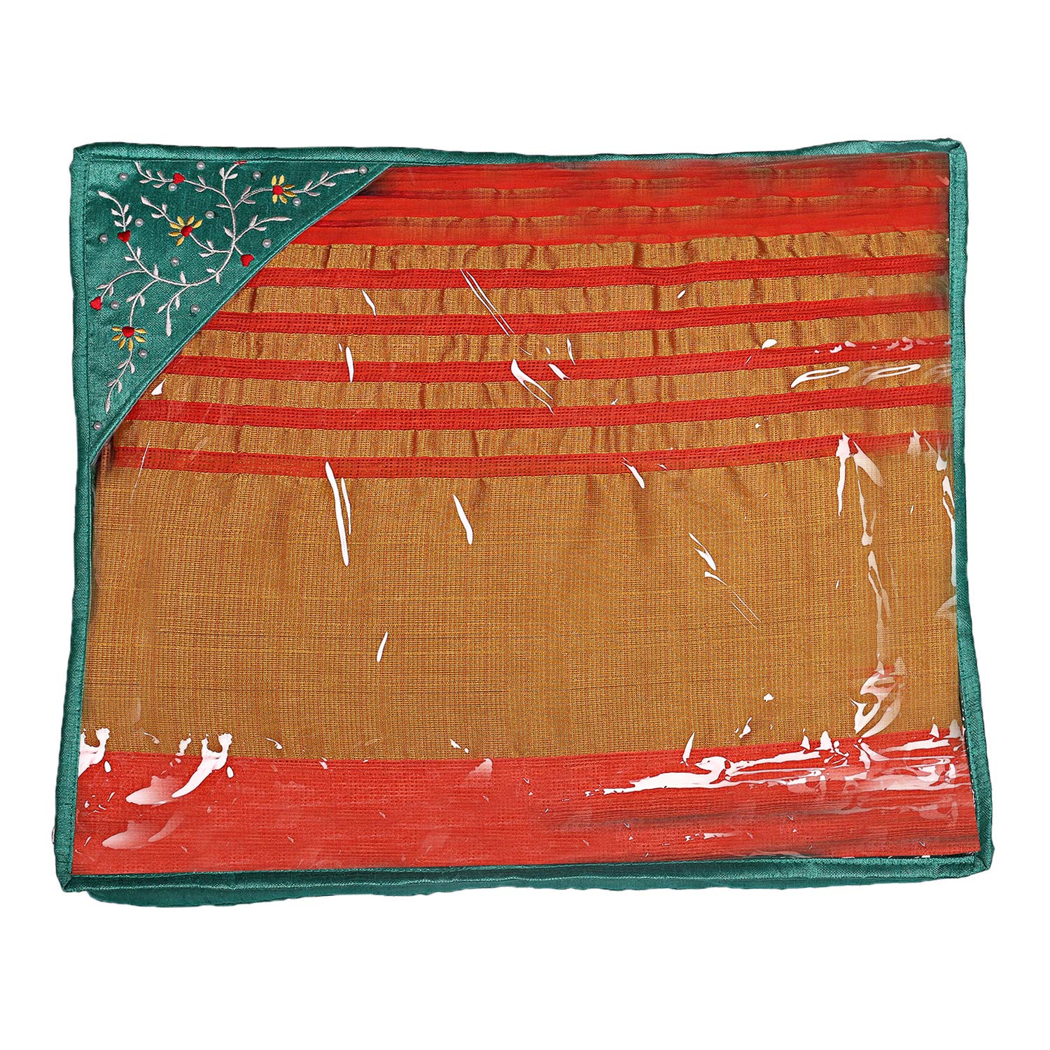 Kuber Industries Silk 9 Pieces Single Packing Saree Cover (Green) -CTLTC10609 - view 2