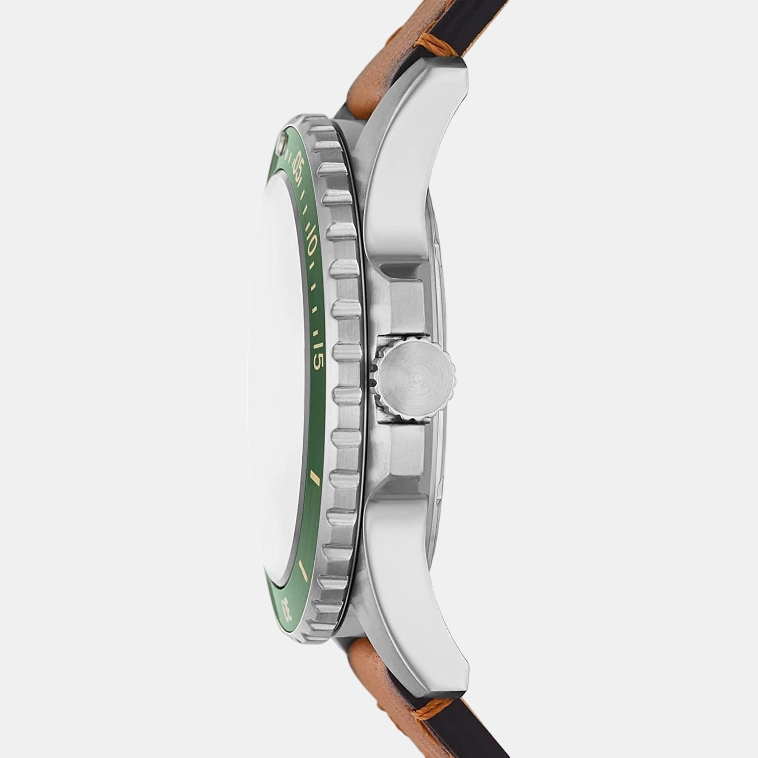 Fossil Blue Dive Men Quartz Green Dial Analog Leather Watch FS5946 - view 2