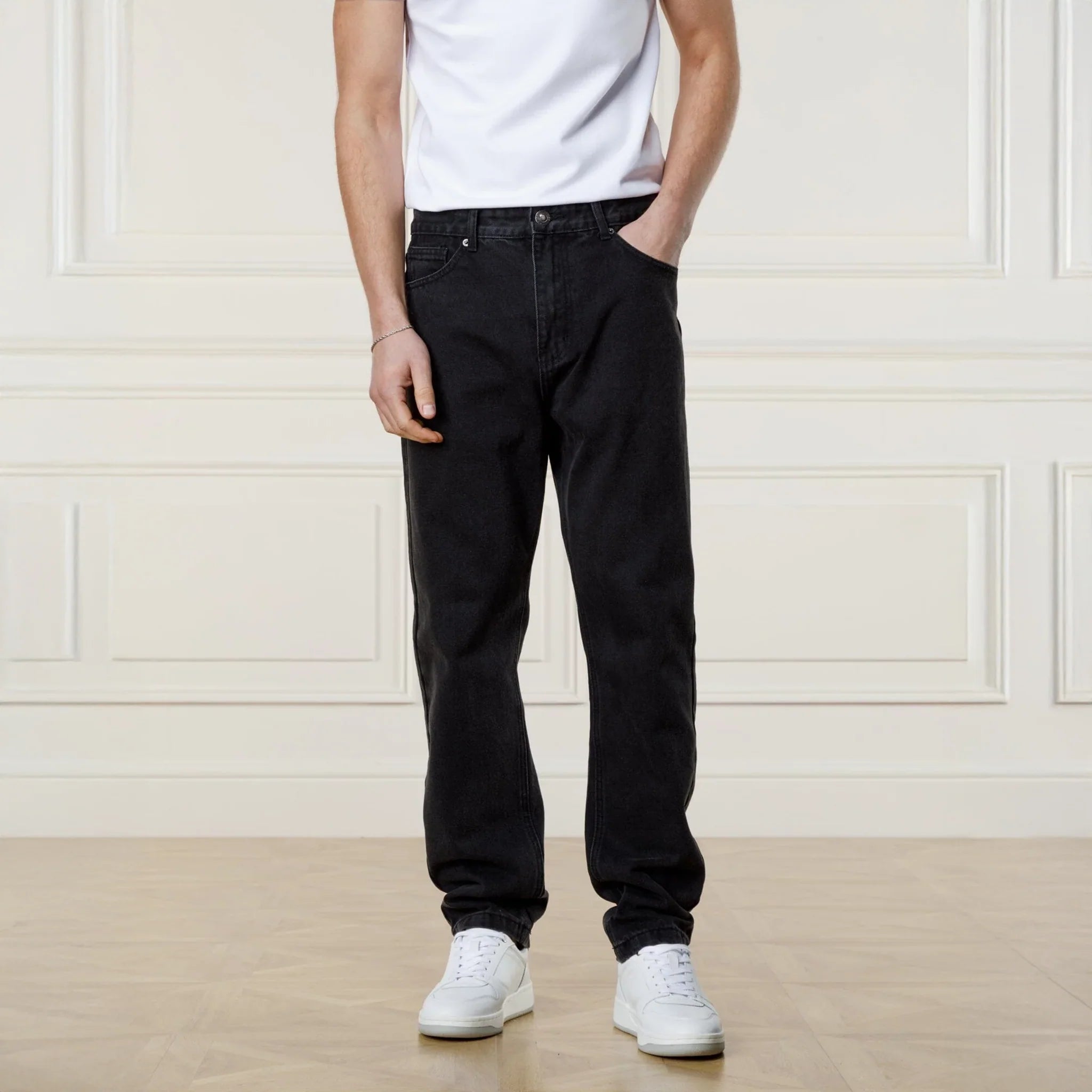 Belier Straight Leg Jeans Washed Black - view 3