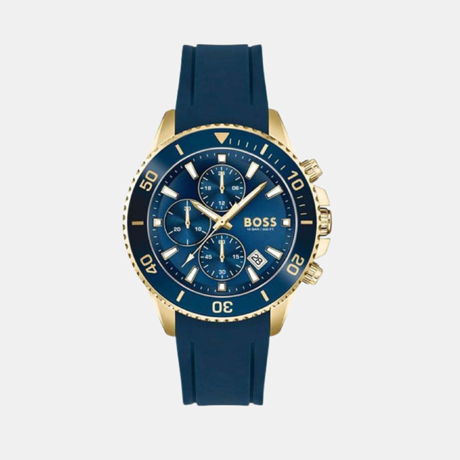 Boss Admiral Men Quartz Blue Dial Chronograph Silicone Watch 1513965