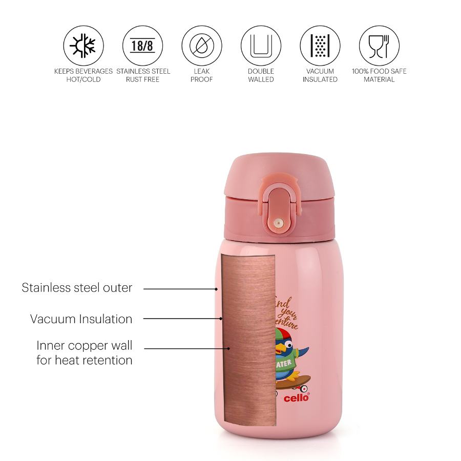 Cello Junior 275 Hot & Cold Stainless Steel Kids Water Bottle, 275ml - view 12