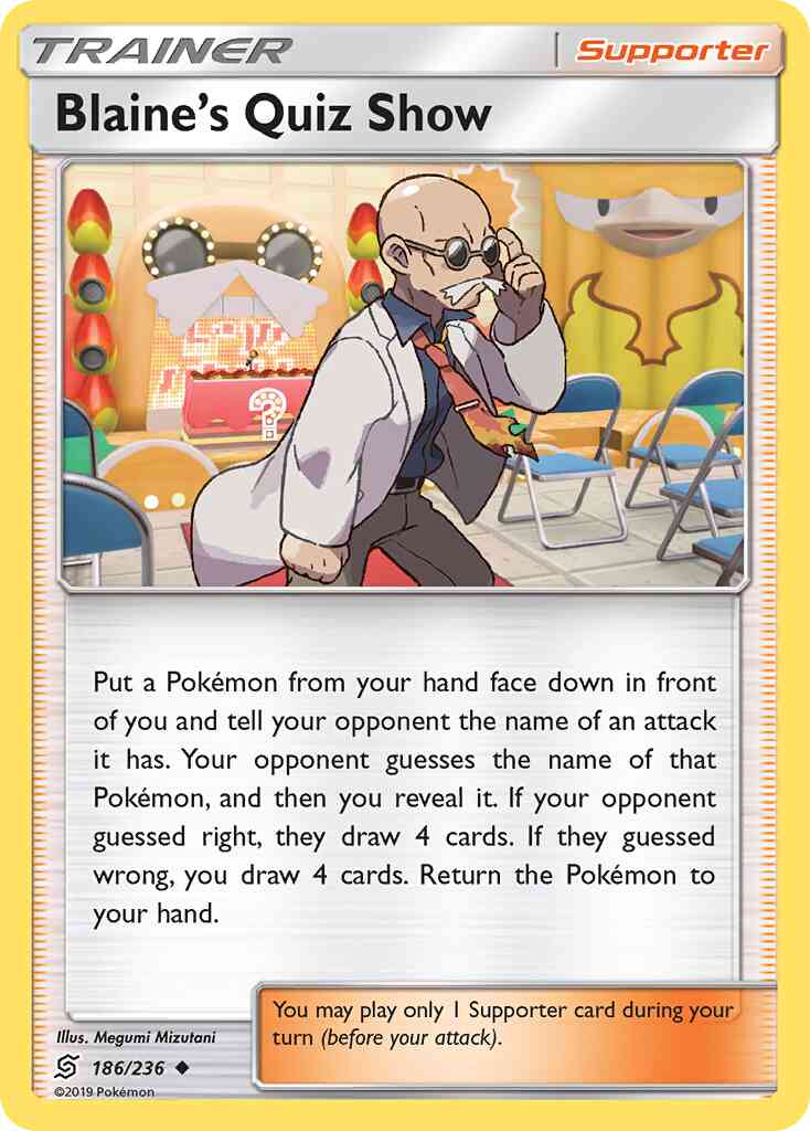 Uncommon sm11-186 reverse – Pokémon Blaine's Quiz Show - 186/236 - Uncommon [sm11-186] [Reverse Holo]