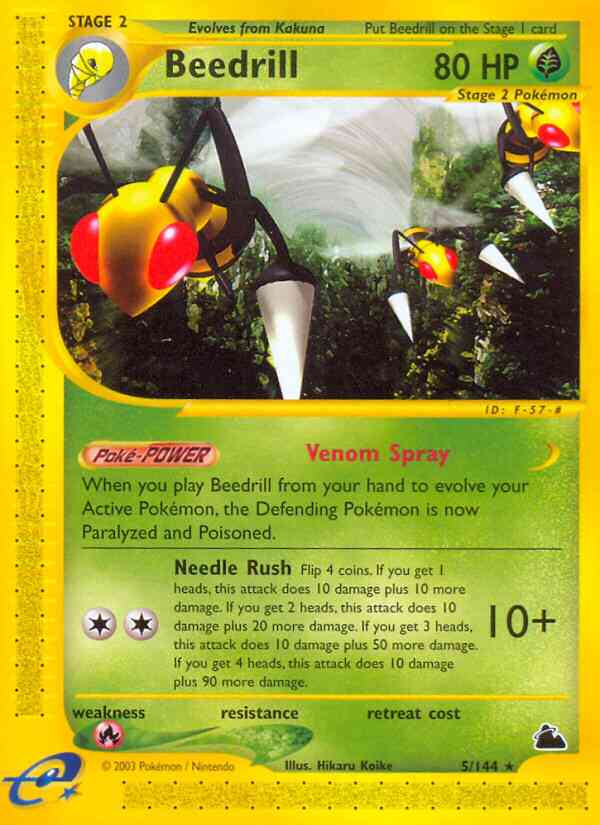 Rare ecard3-5 reverse – Pokémon Beedrill - 5/144 - Rare [ecard3-5] [Reverse Holo]