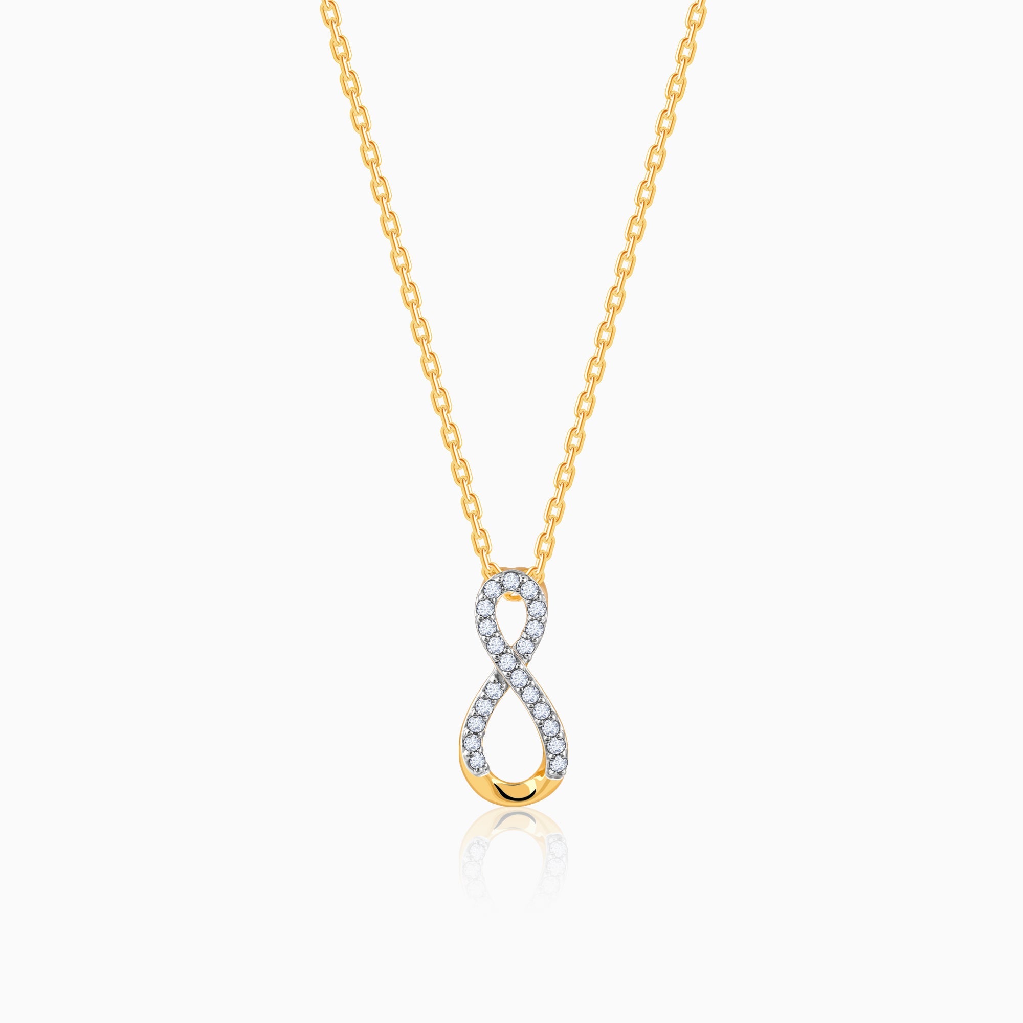 GIVA Jewellery Gold Your Infinity Diamond Pendant