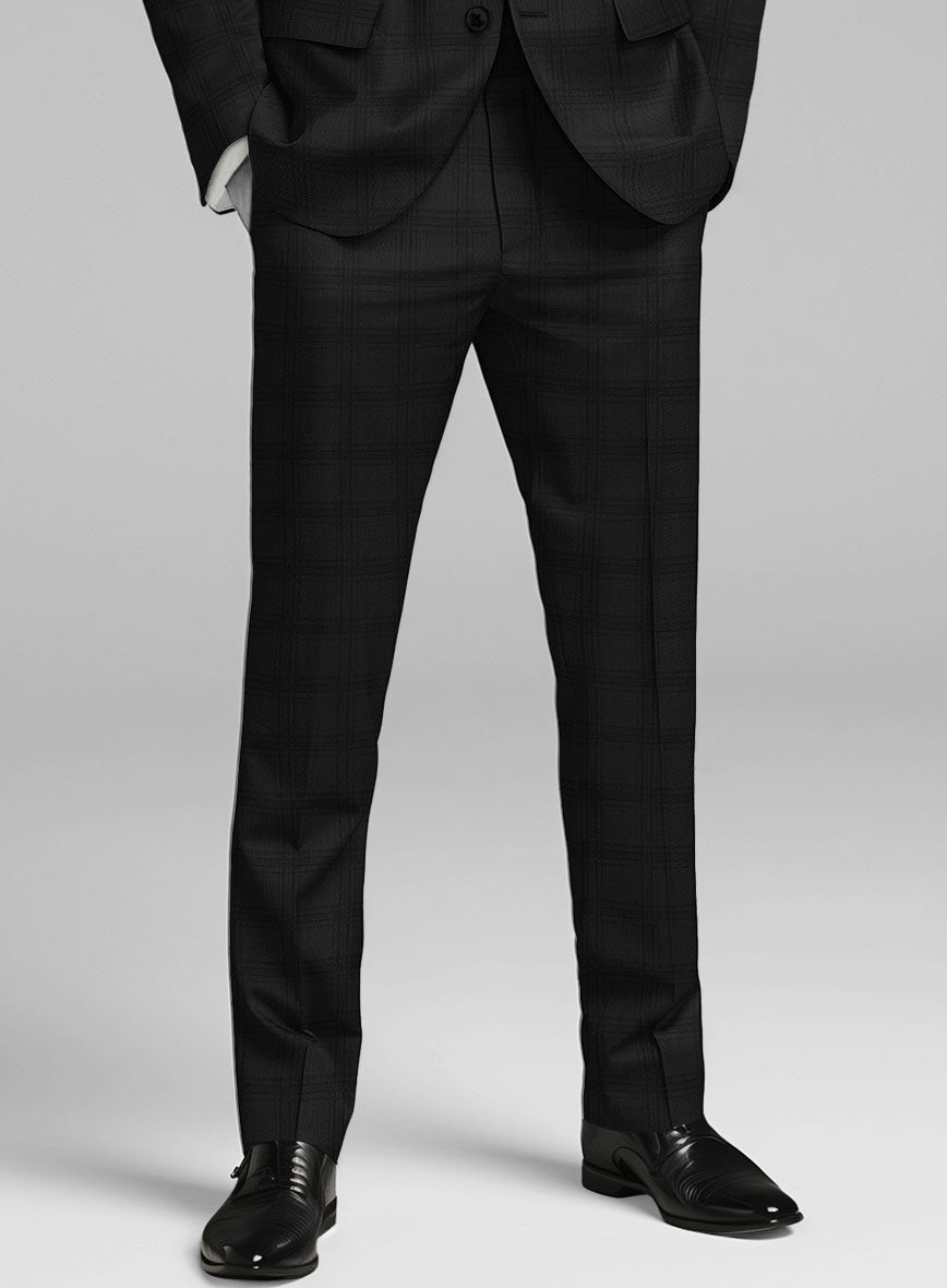 StudioSuits Napolean Brook Overcheck Black Wool Suit - view 5