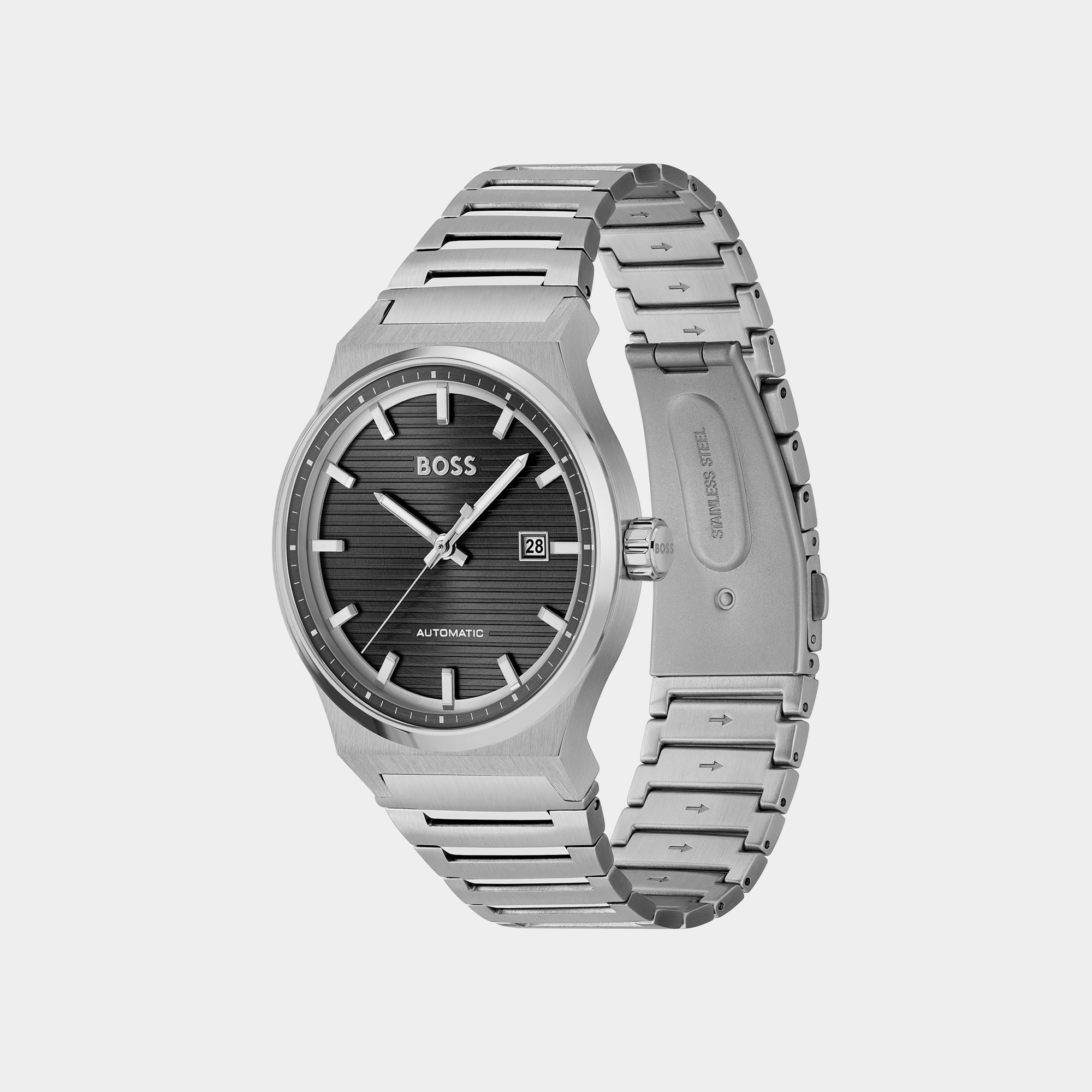 Boss Candor Men Quartz Black Dial Analog Stainless Steel Watch 1514117 - view 2