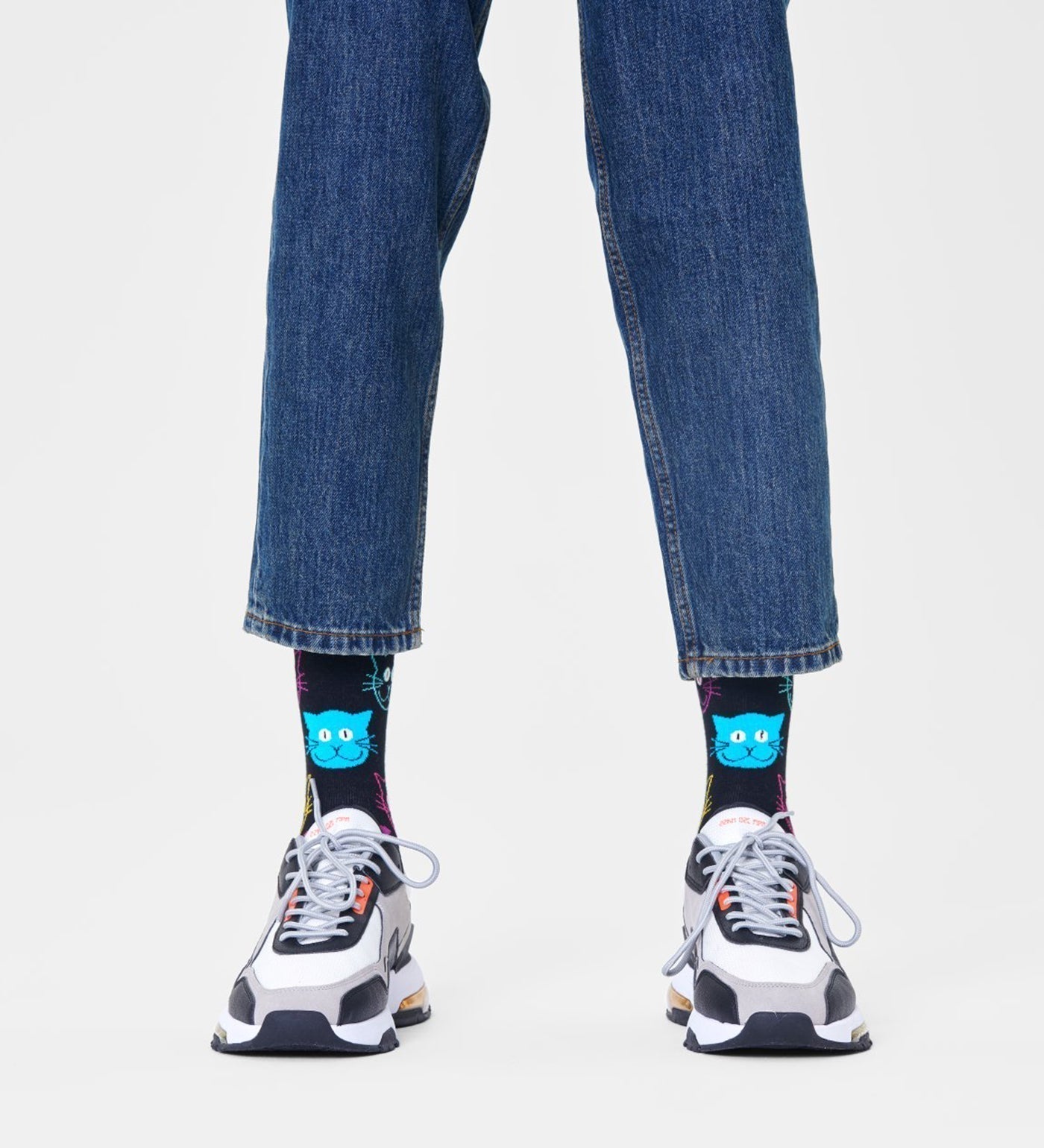 Happy Socks Unisex Cat Crew Length Socks for Women and Men - view 4