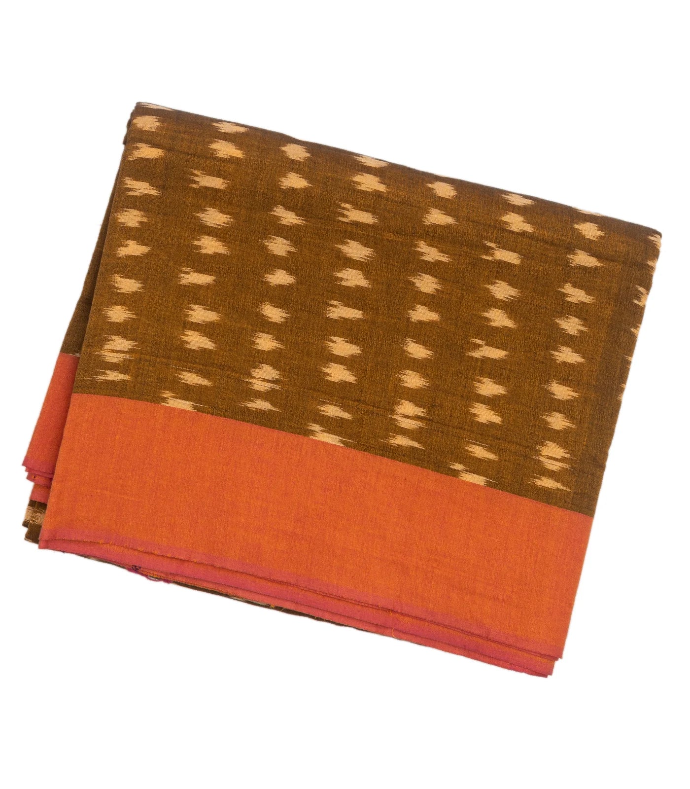 RmKV Olive Green Handloom Orissa Cotton Saree With Tie & Dye Motifs