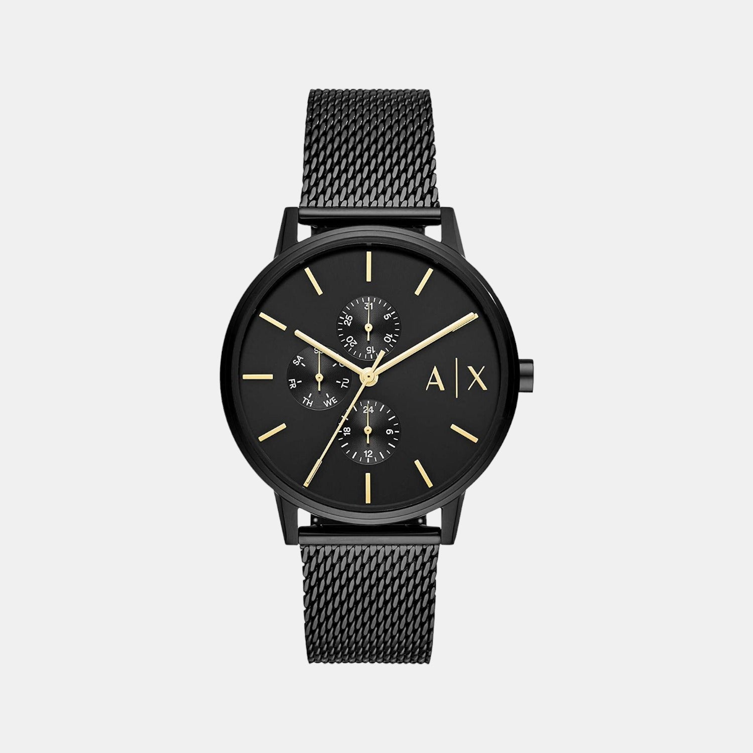 Armani Exchange Cayde Men Quartz Black Dial Chronograph Stainless Steel Watch AX2716
