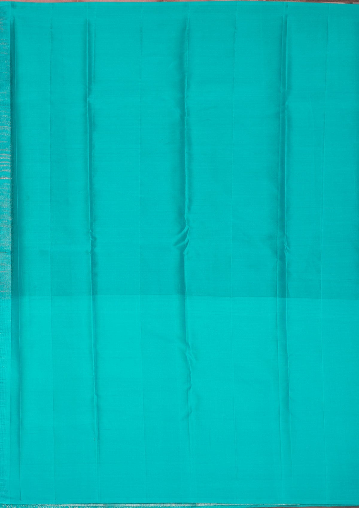 Koskii Sky Blue Zariwork Pure Silk Saree – Women's - view 7