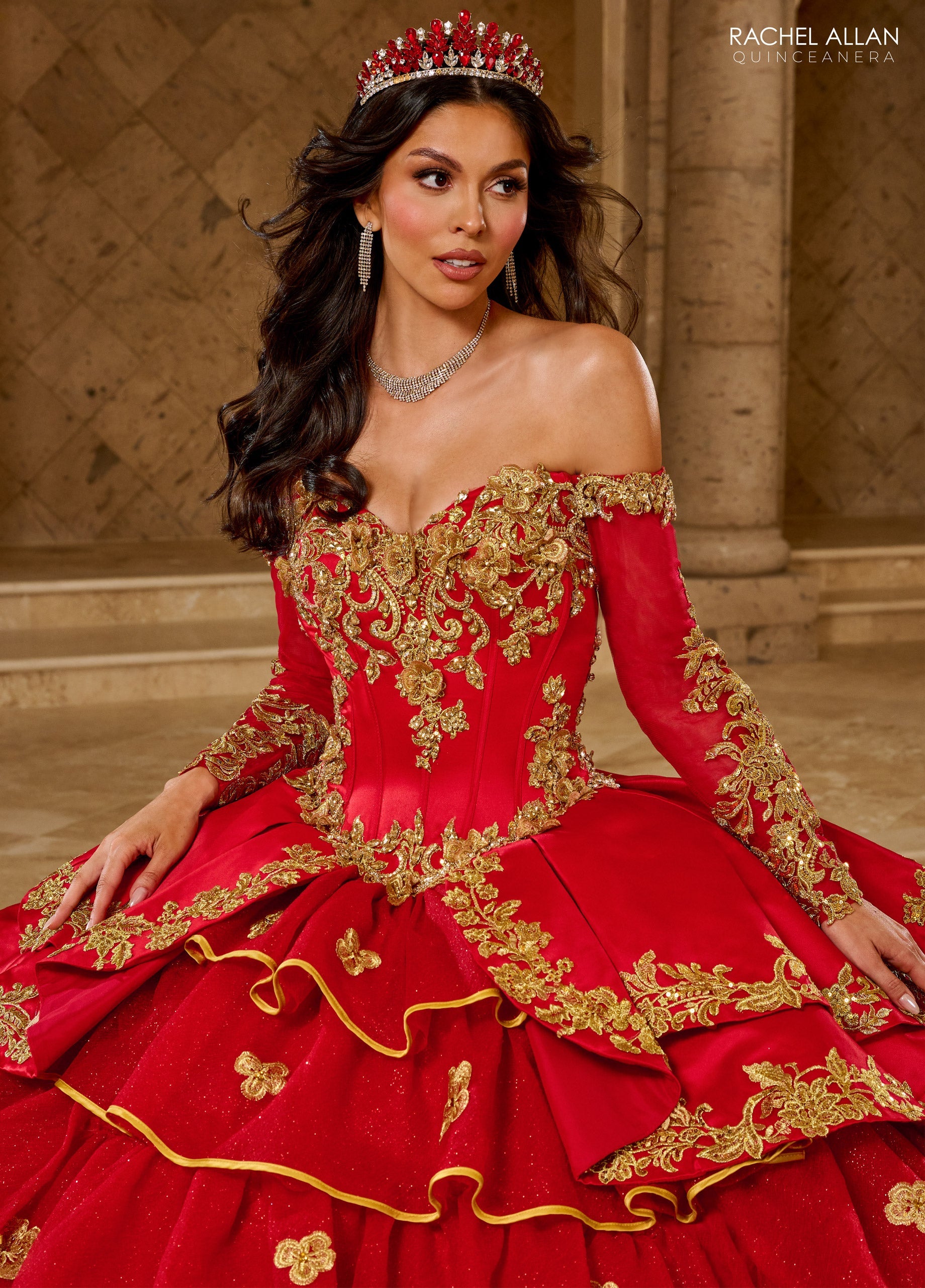 Mary's Bridal Ruffled Charro Quinceanera Dress by Rachel Allan RQ5012 - view 3
