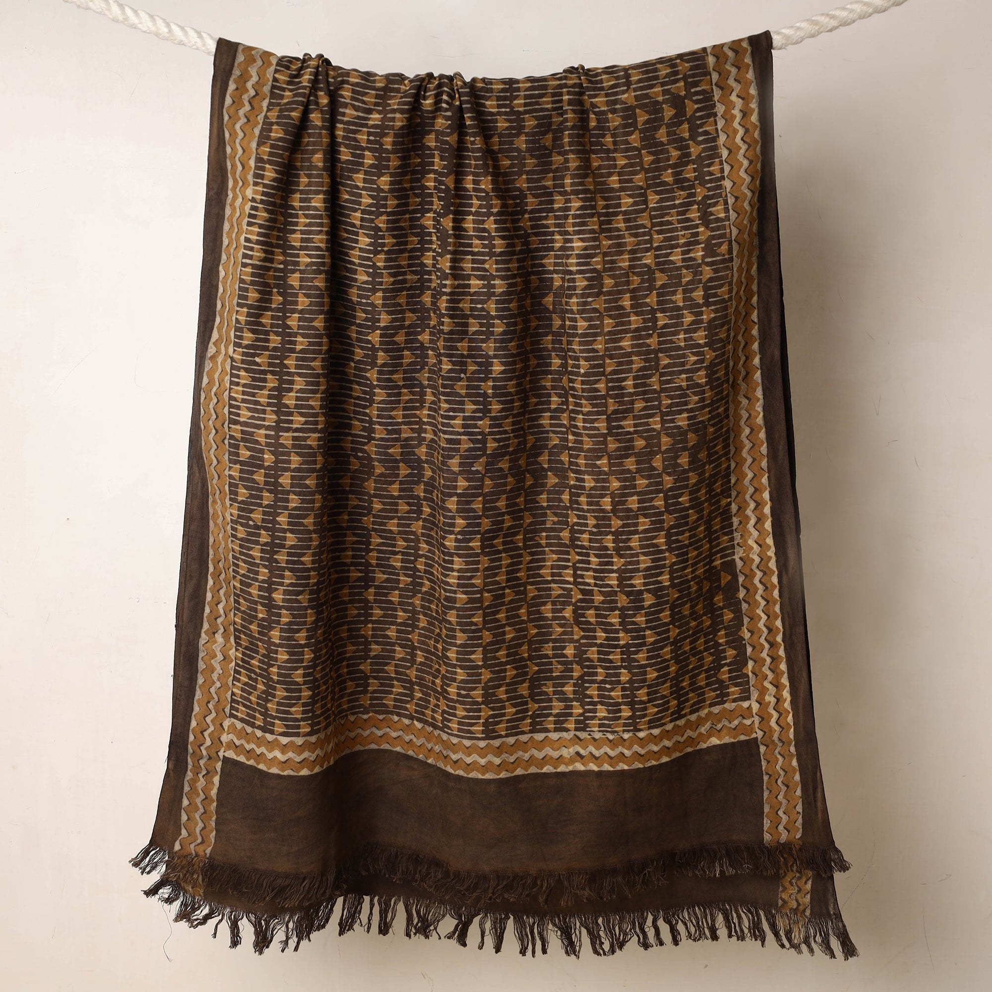 ITOKRI CRAFTS INITIATIVE Brown - Akola Block Printed Pure Handloom Cotton Towel - view 2